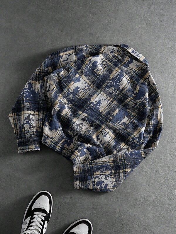 Japanese Brand Plaid Distressed Patchwork Jacket embroidered number 3 Size US L / EU 52-54 / 3 - 4 Thumbnail