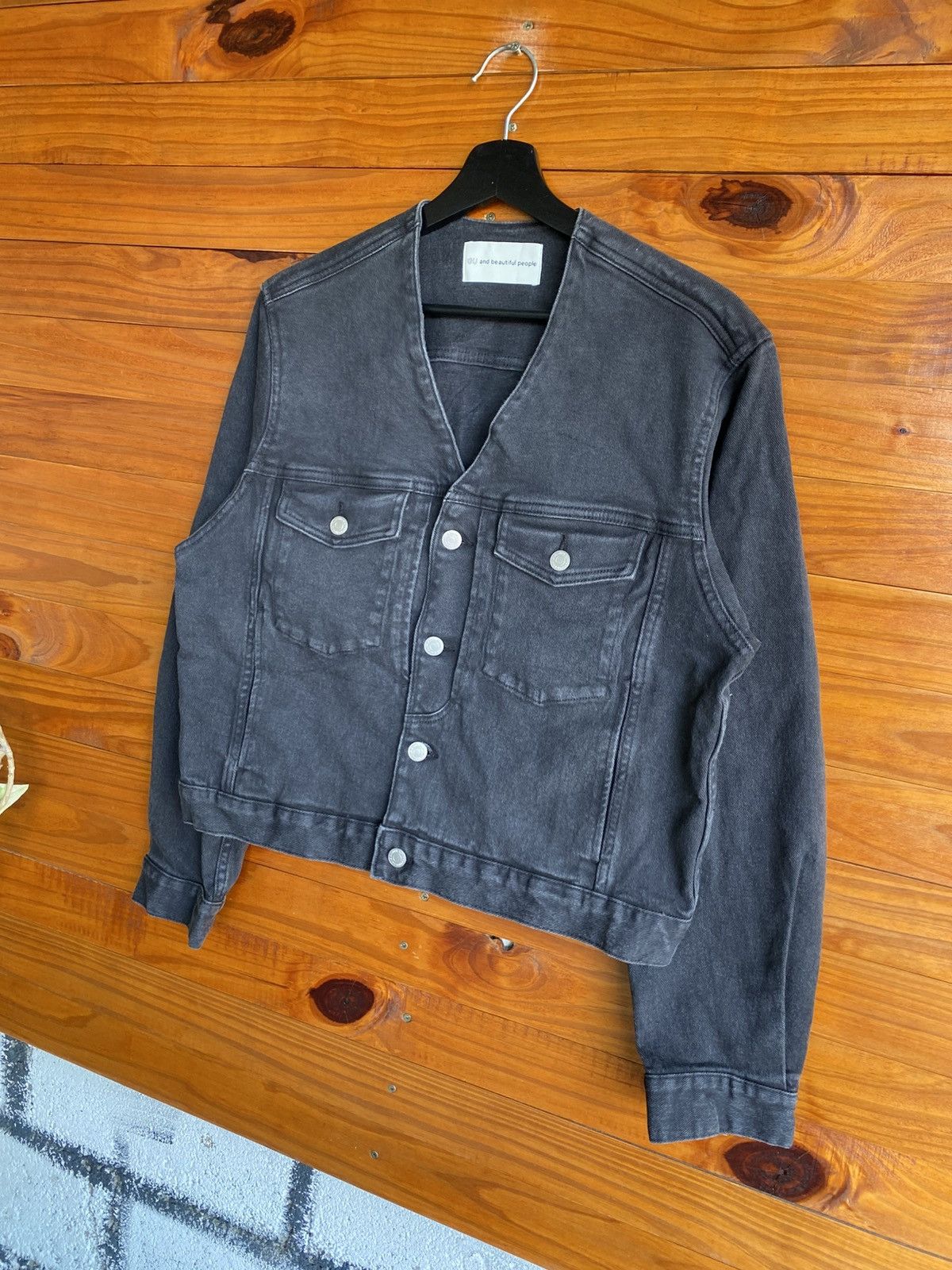 GU GU x Beautiful People Black Denim V-Neck Jacket Collab Size XL / US 12-14 / IT 48-50 - 4 Thumbnail