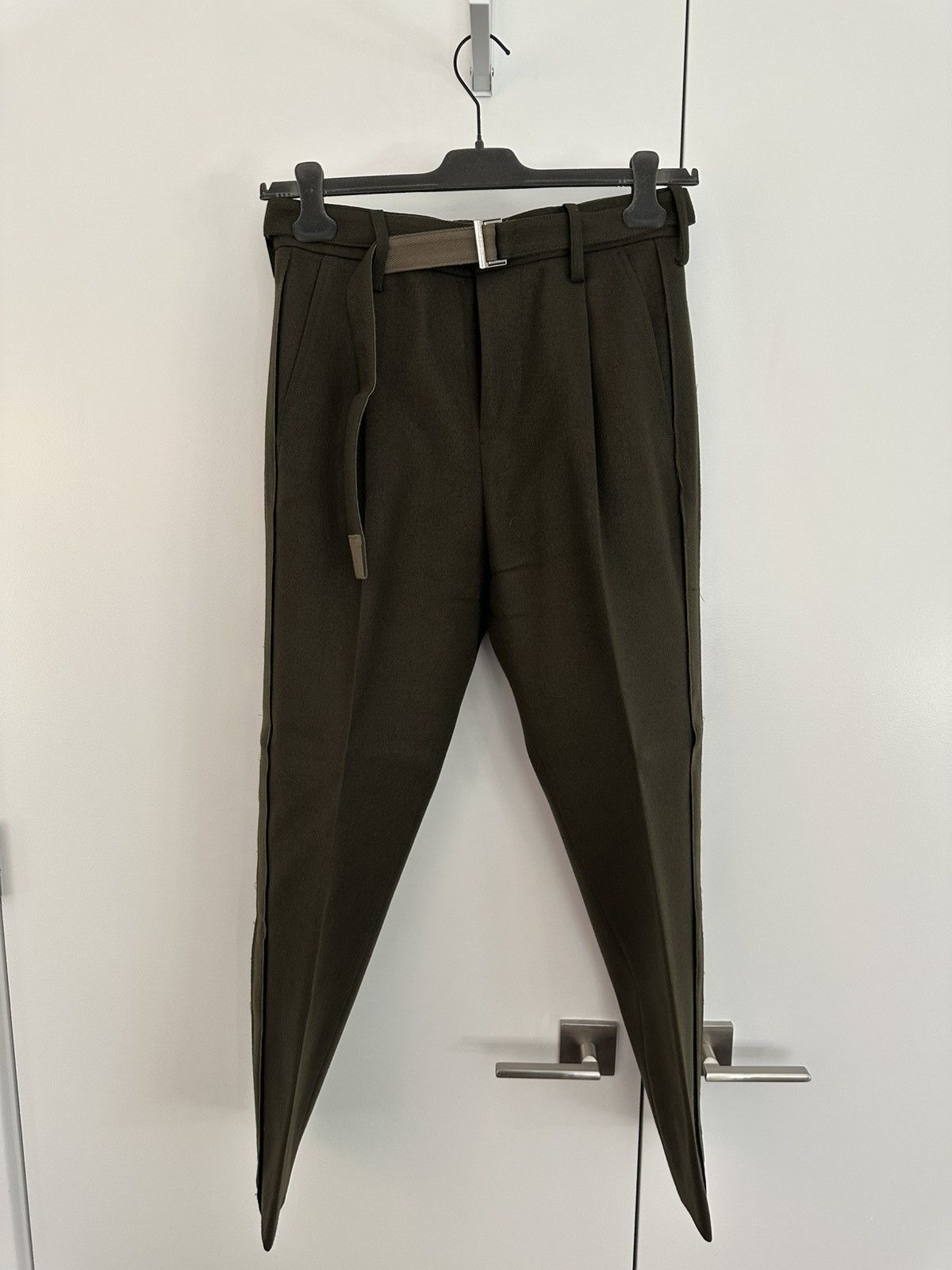 Sacai Sacai Cropped Wool Melton Trousers Size US 30 / EU 46 - 1 Thumbnail
