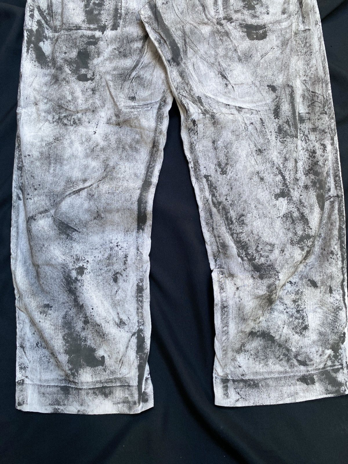 If Six Was Nine × Le Grande Bleu (L.G.B.) × Margaret Howell MHL Trompe l’oeil Painted Linen Trousers Gallery Dept Style Size US 29 - 7 Thumbnail