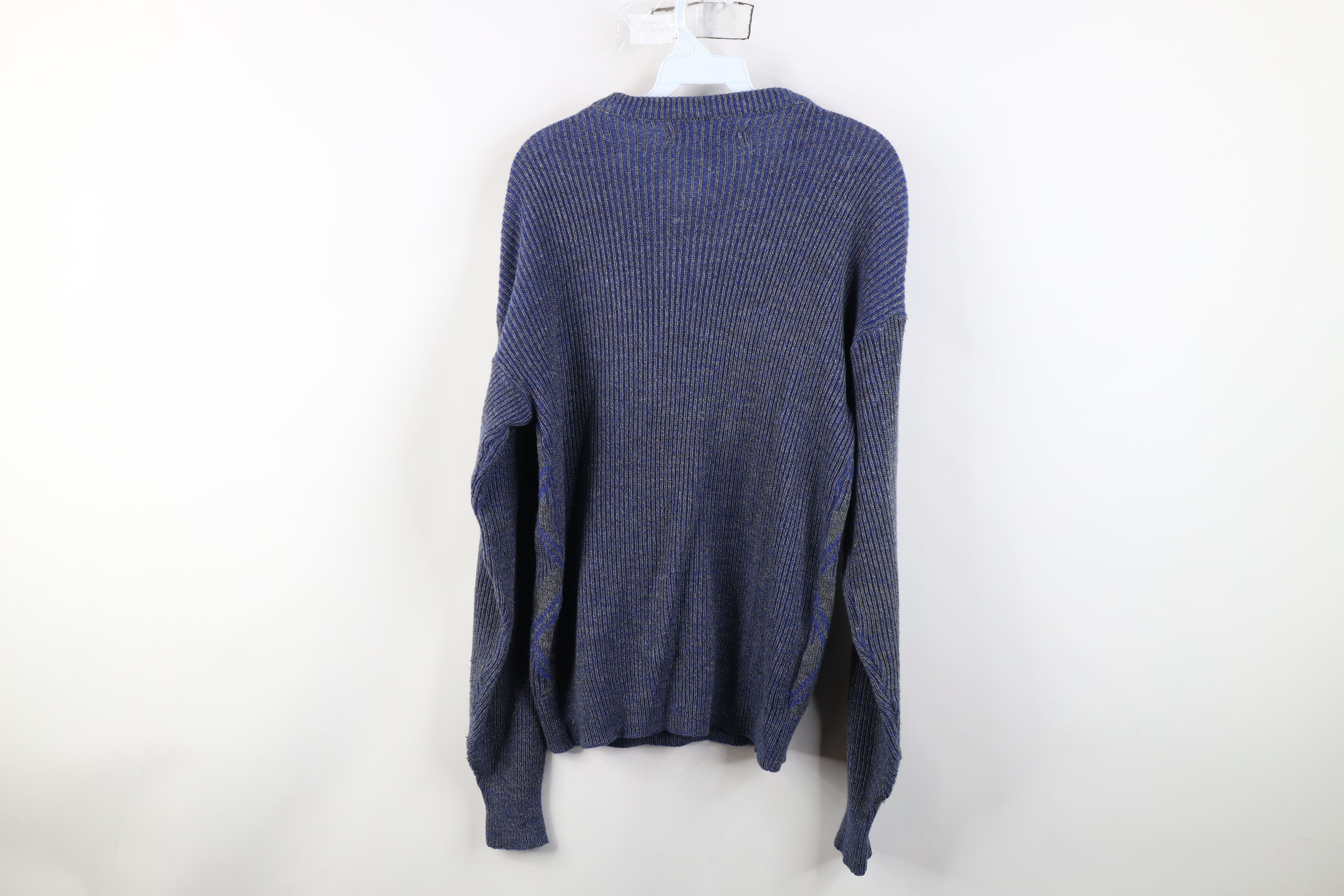 Vintage Vintage 90s Streetwear Argyle Ribbed Knit Crewneck Sweater Size L / US 10 / IT 46 - 7 Thumbnail
