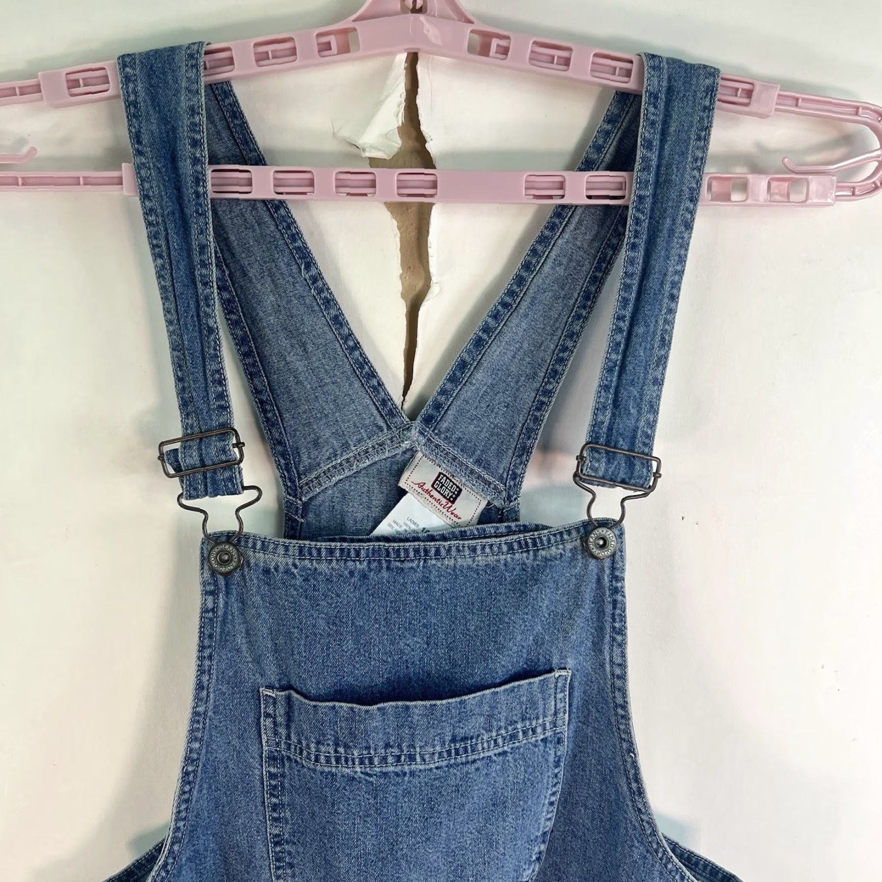 Faded Glory VINTAGE Faded Glory Denim Bib Jumper Skirt Size 10 Blue Solid 80s 90s Womens Size L / US 10 / IT 46 - 2 Thumbnail