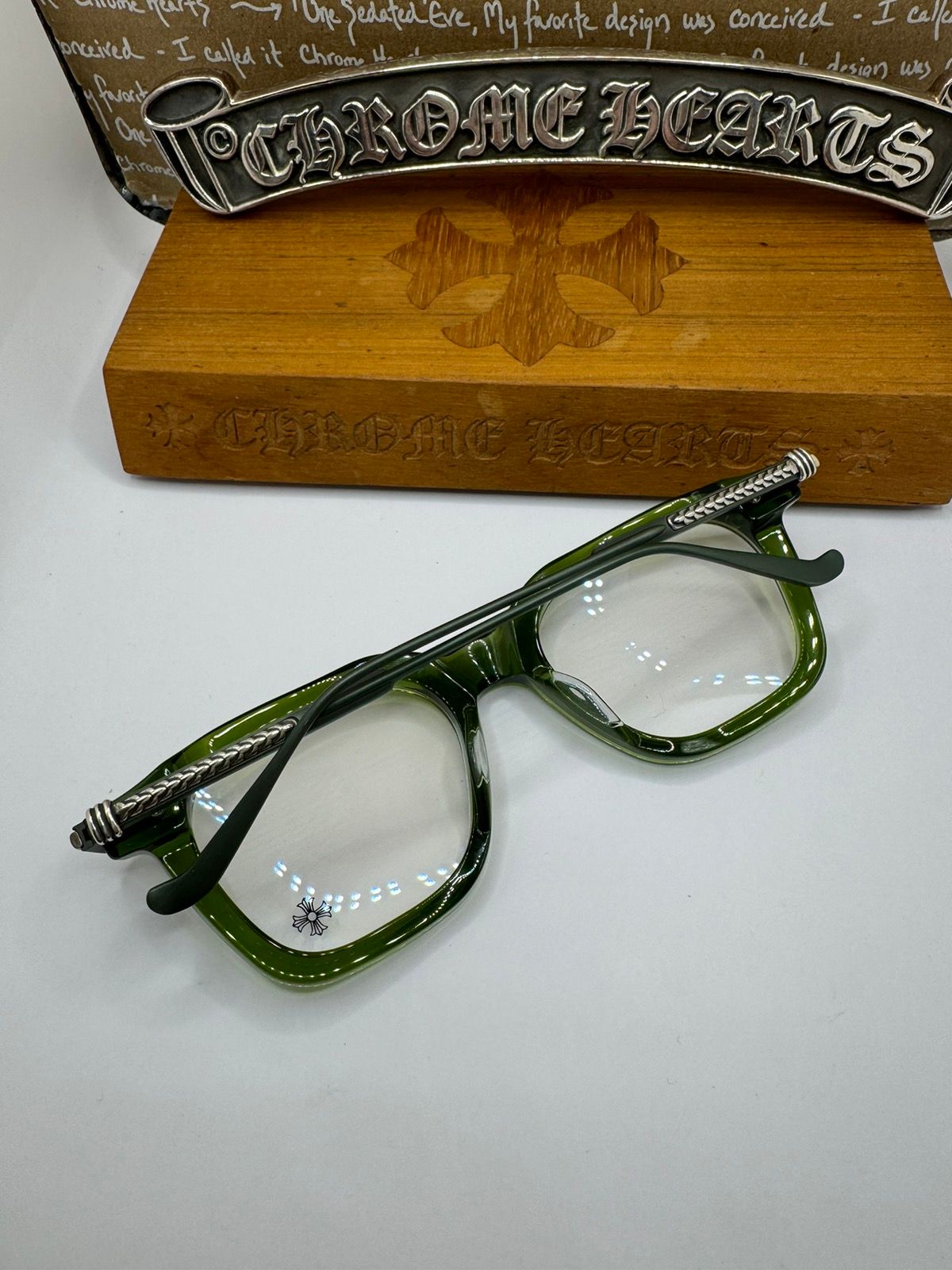 Pre-owned Chrome Hearts Cumption Glasses In Green