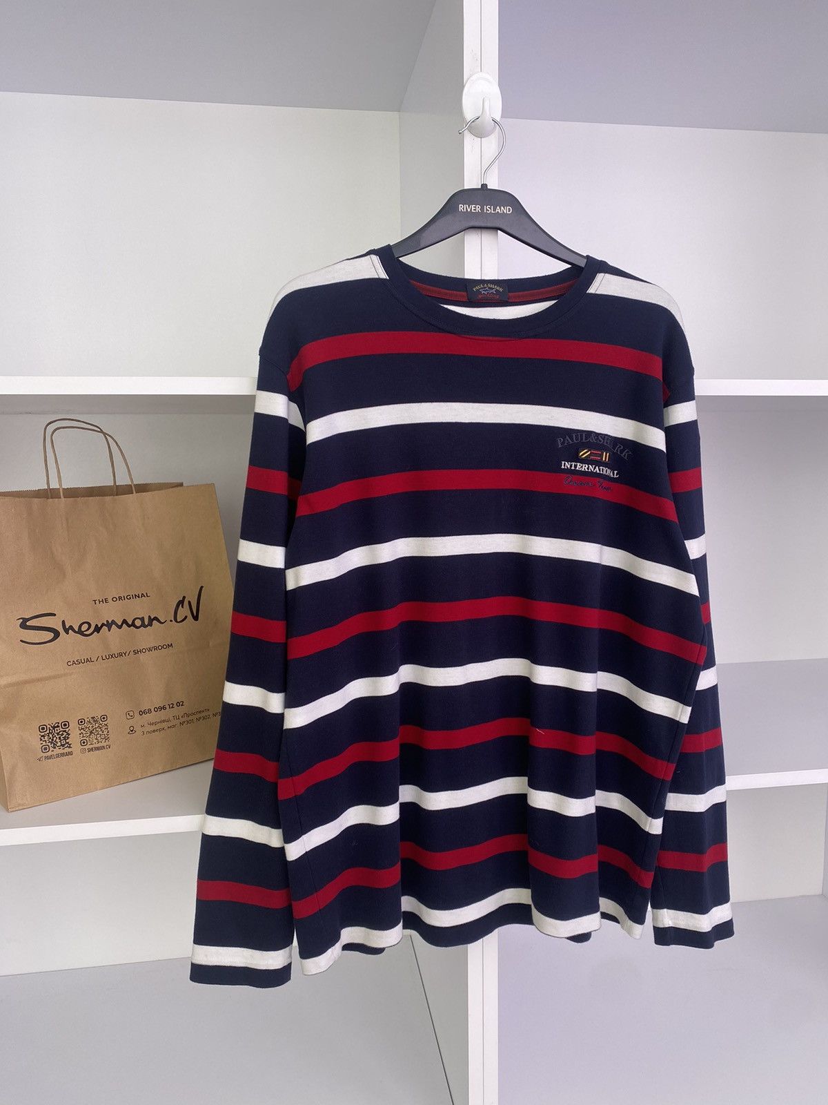 Paul & Shark × Vintage Vintage Paul Shark striped long sleeve shirt Size US XL / EU 56 / 4 - 6 Thumbnail