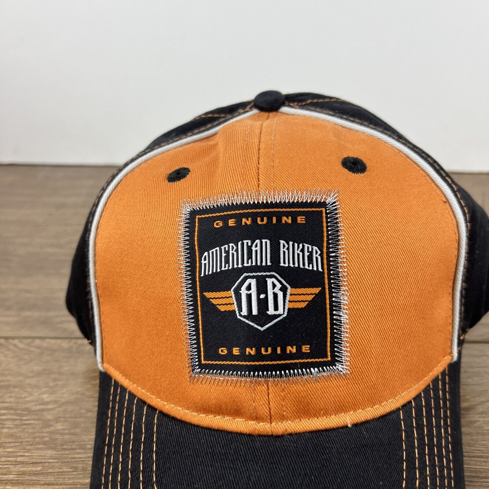 Other American Biker Hat American Biker Orange Hat Adjustable Adul Size ONE SIZE - 7 Thumbnail