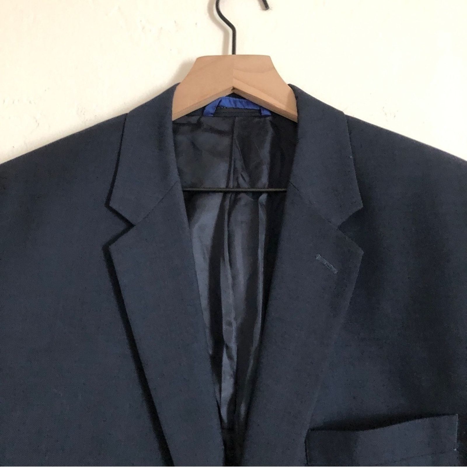 Alfani Alfani Classic Fit Dark Navy Blue Two Button Suit Jacket Size 44R - 10 Thumbnail