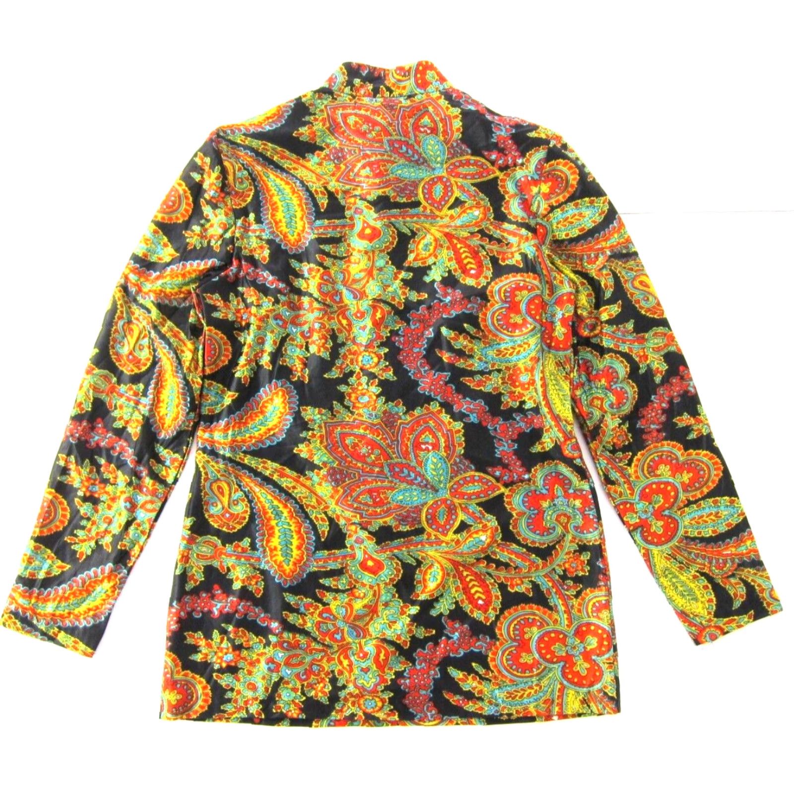 Vintage VINTAGE NPC Fashions Blouse Mock Neck Long Sleeve Yellow Small Floral Bohemian 60s 70s Womens Size S / US 4 / IT 40 - 2 Thumbnail