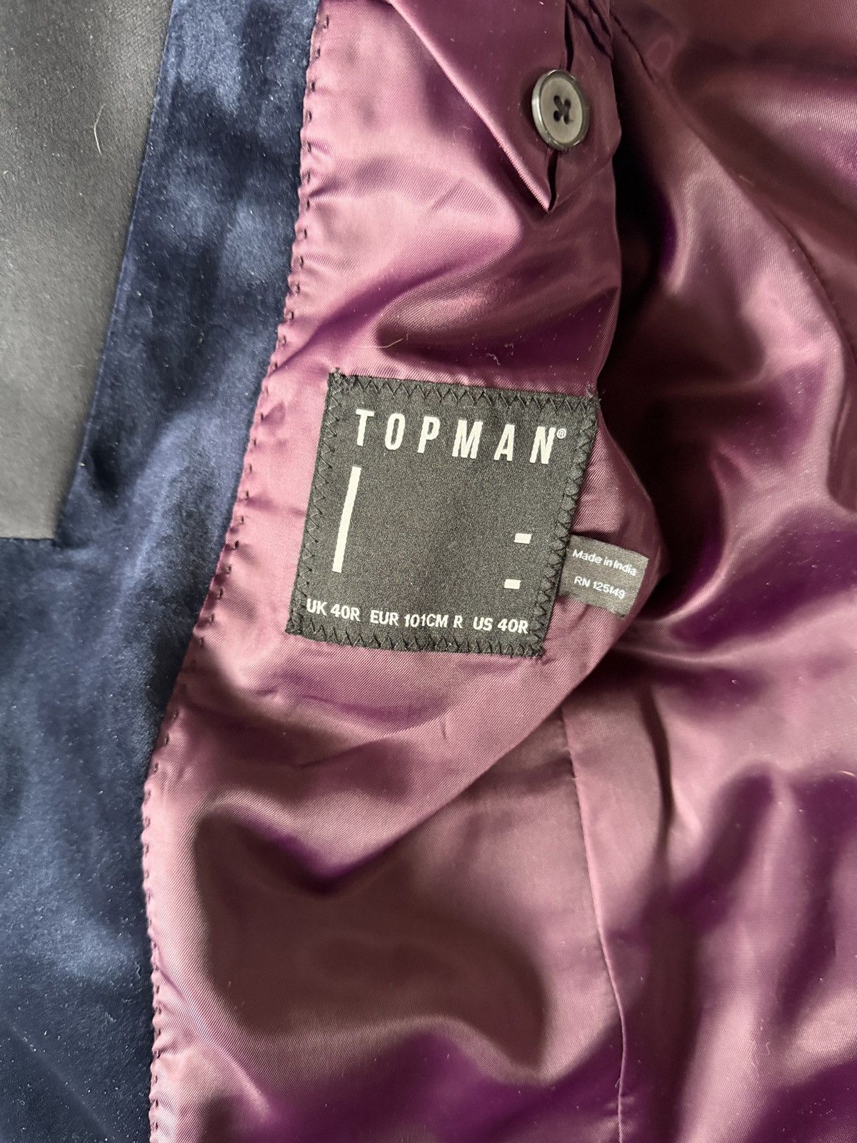 Topman Topman Velvet jacket Size 40R - 2 Thumbnail