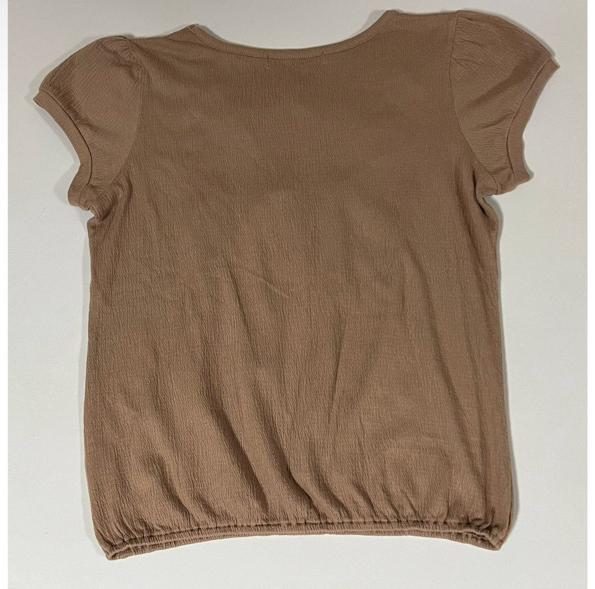 Free People Brown Crochet Boho Short Sleeve Shirt Top Blouse Tee Size M🤎 Size M / US 6-8 / IT 42-44 - 2 Thumbnail