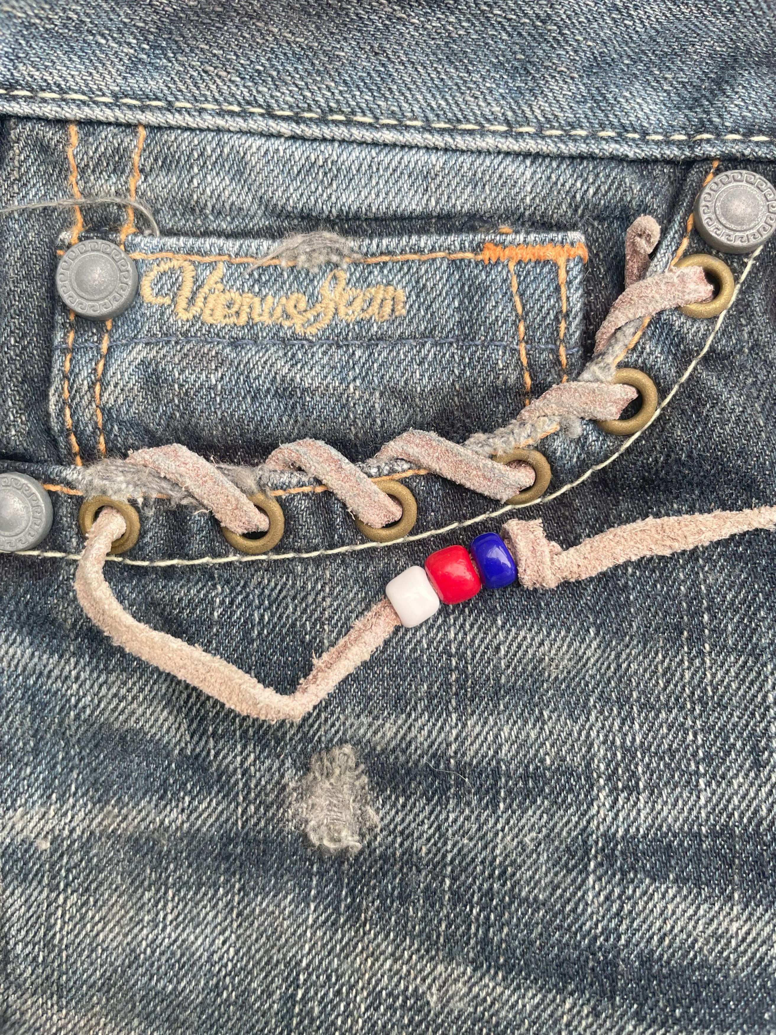Edwin Vintage Flare Venus Jeans Distresed Denim Size 29" - 11 Thumbnail
