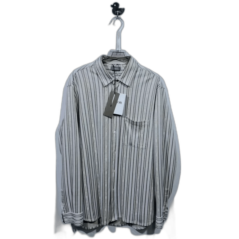 Dior Dior Striped Logo Long Sleeve Shirt-2505 Size US M / EU 48-50 / 2 - 1 Thumbnail