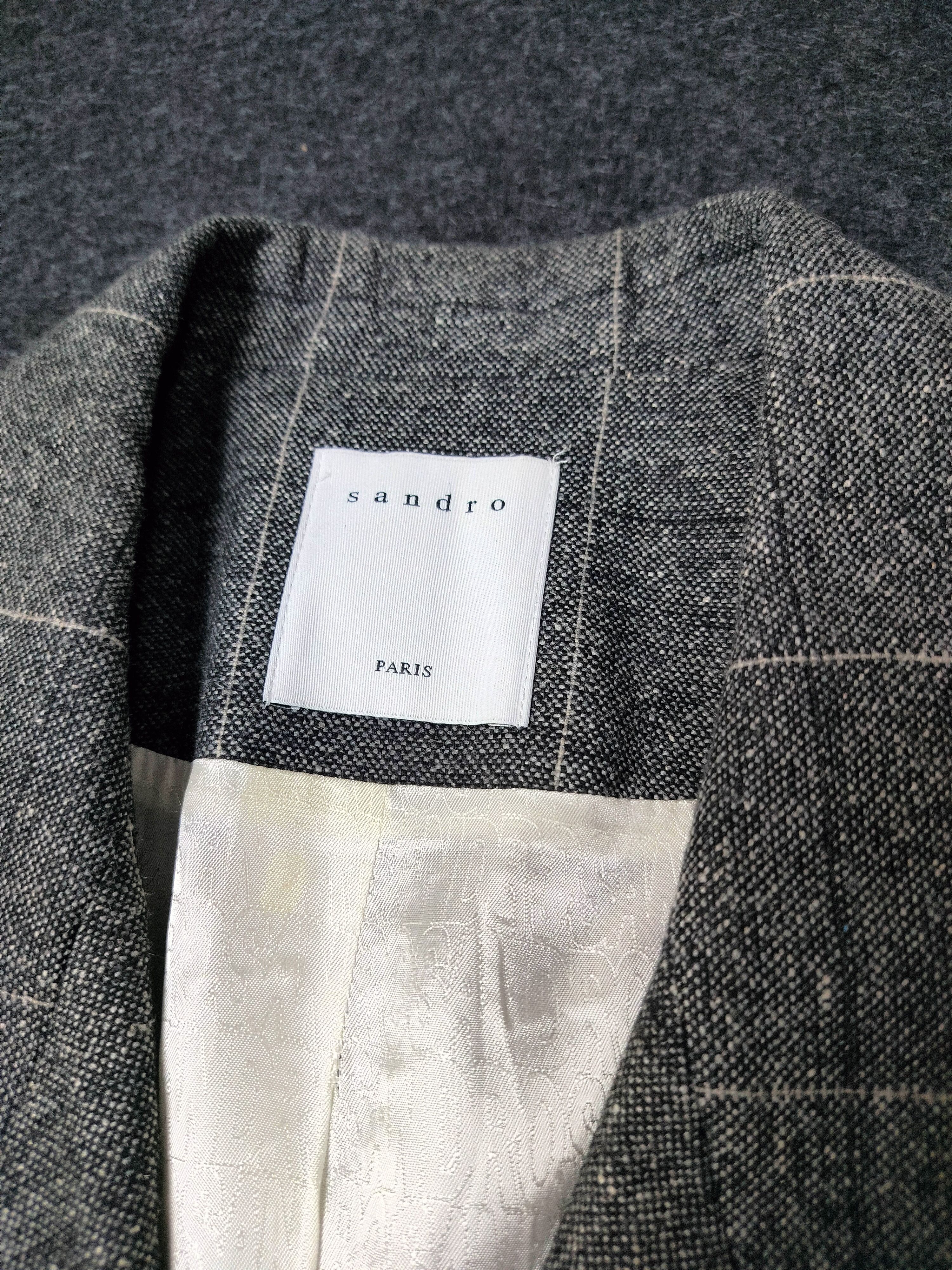 Sandro Sandro Paris Lani Checked Double-Breasted Blazer in Gray Size M / US 6-8 / IT 42-44 - 3 Thumbnail