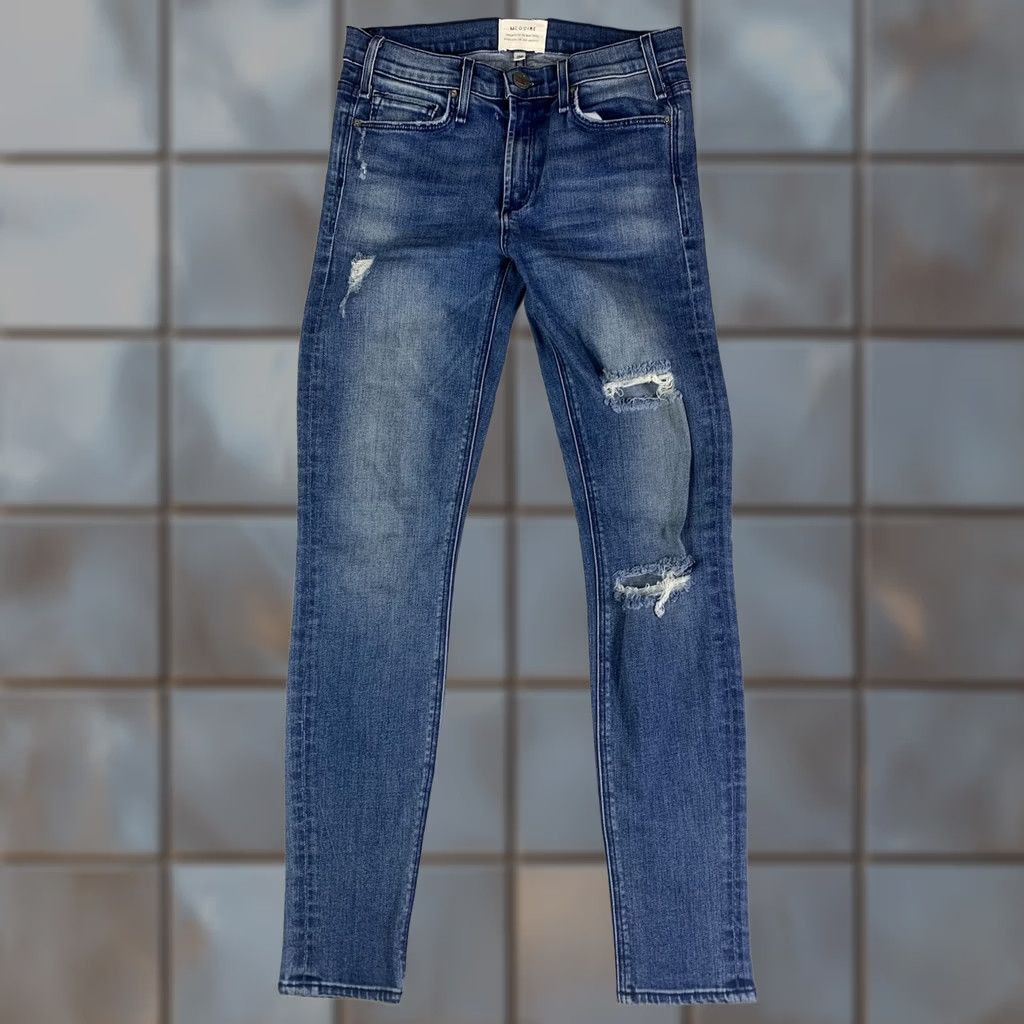 Denime McGuire Distressed Denim Blue Jeans Women's Size 26 Style 38B Size 26" / US 2 / IT 38 - 1 Thumbnail