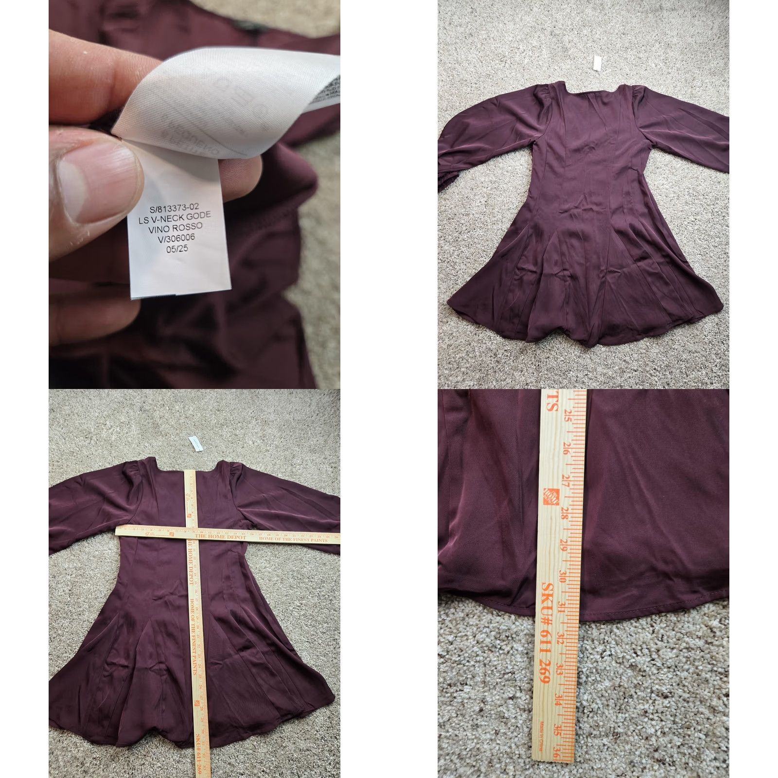 Banana Republic Banana Republic Dress Womens 6P Petite Purple Long Sleeve V-Neck NWT Fit & Flare Dress Size M / US 6-8 / IT 42-44 - 8 Thumbnail