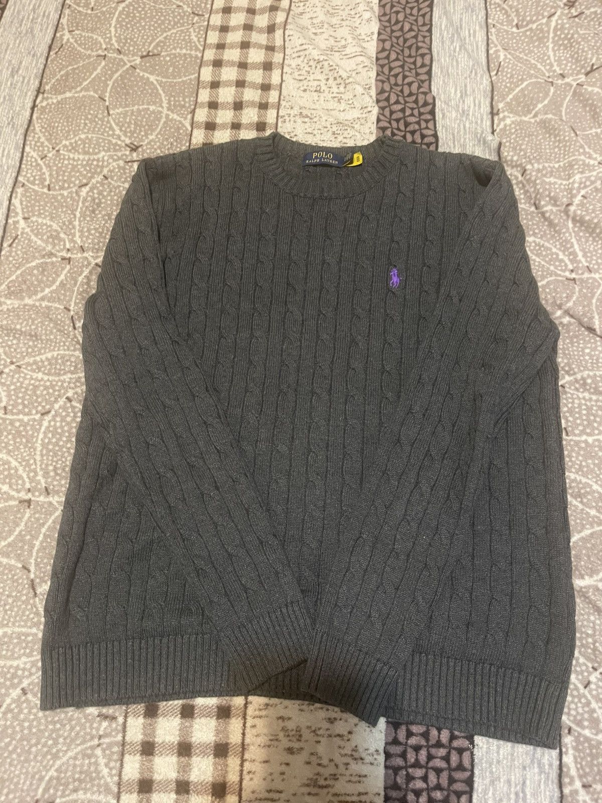 Polo Ralph Lauren Grey Polo Ralph Lauren cable knit sweater Size US L / EU 52-54 / 3 - 1 Thumbnail