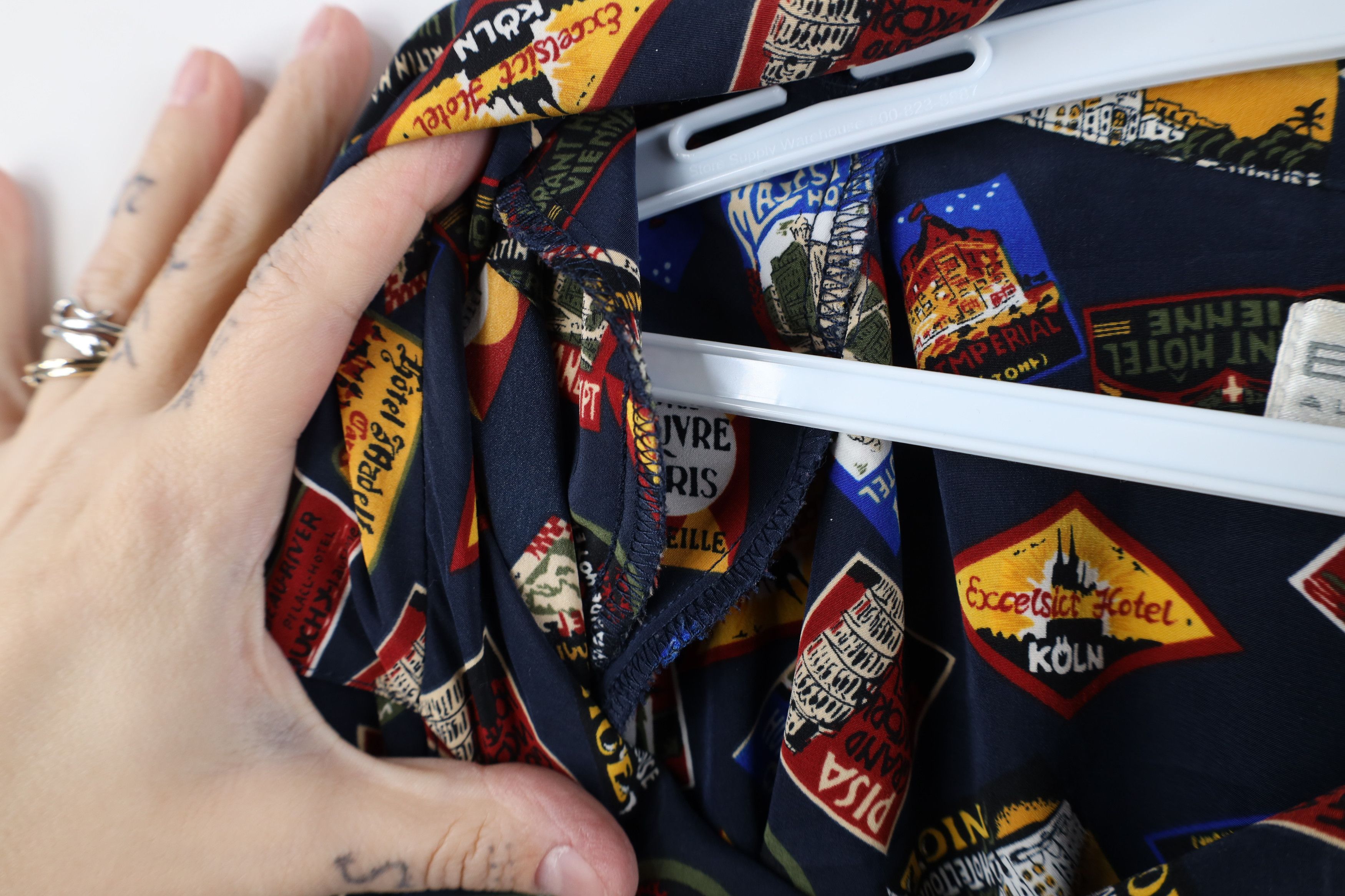 Vintage Vintage 90s Card All Over Print Camp Collar Button Shirt Size 3XL / US 20-22 - 7 Thumbnail