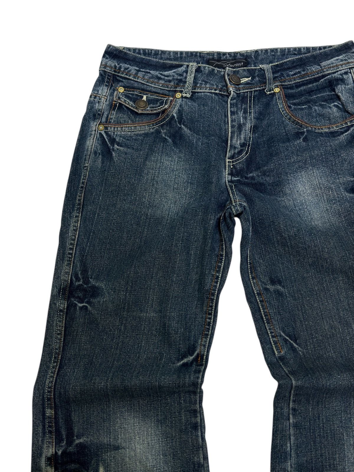 Vintage Vintage Indecent Bootcut Jeans Dark Blue Y2K Leather Pocket Size US 30 / EU 46 - 4 Thumbnail