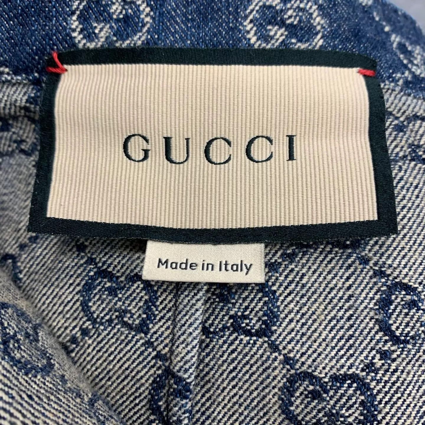 Gucci GUCCI Blue Leather GG Logo Denim Shorts 38 95 New Size 26" / US 2 / IT 38 - 4 Thumbnail