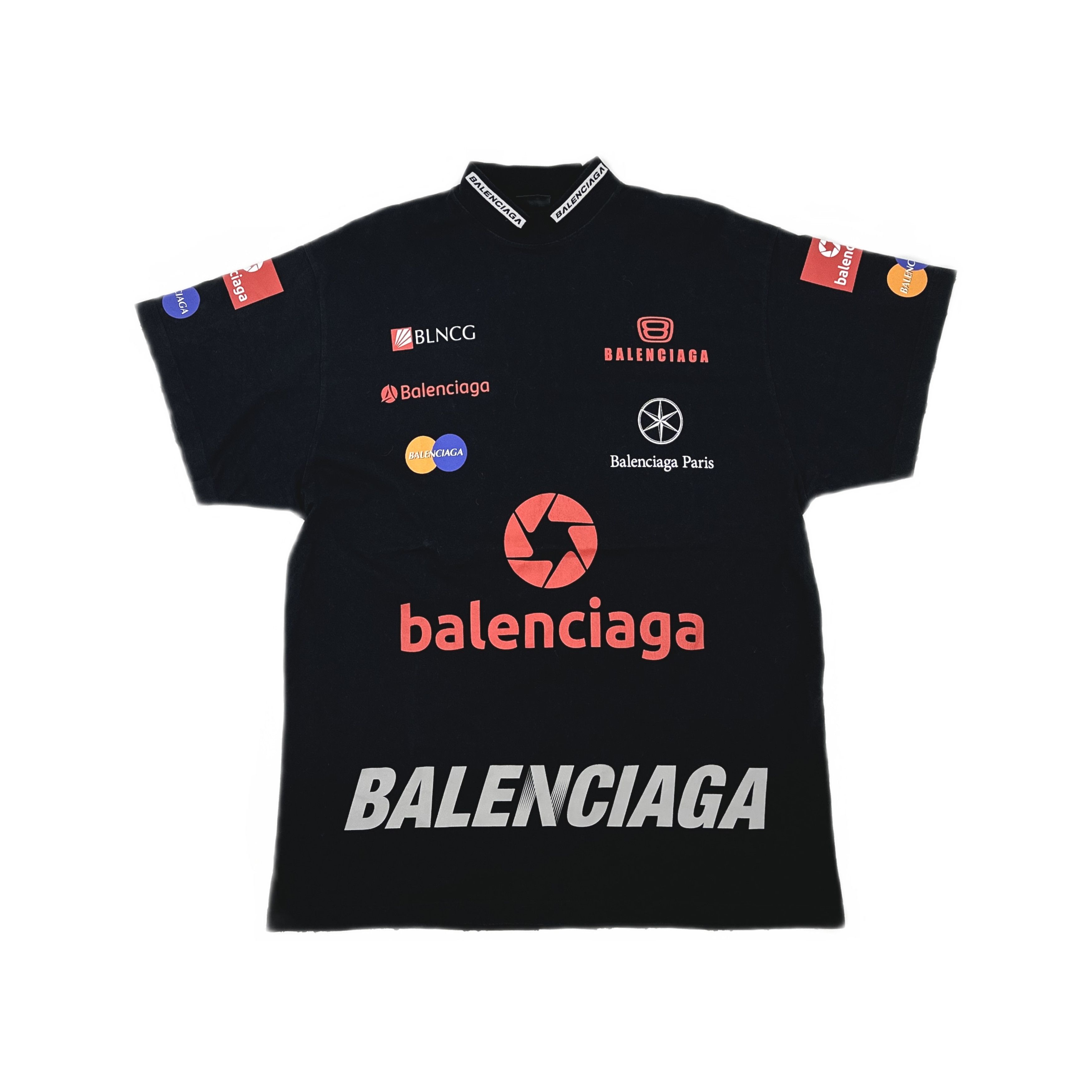 Balenciaga Balenciaga Multi Logo Print T-Shirt Size M Size US M / EU 48-50 / 2 - 1 Thumbnail