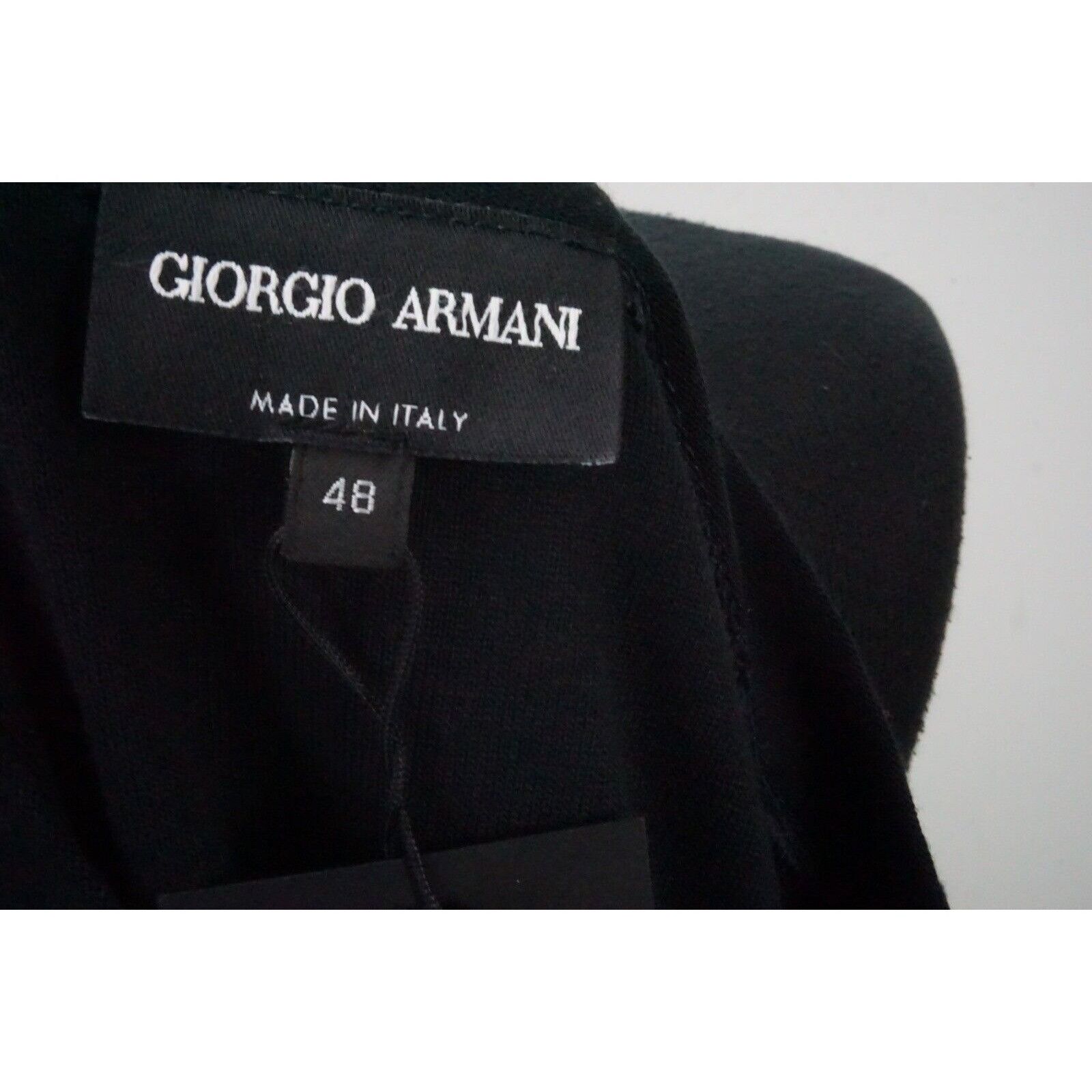 Giorgio Armani Giorgio Armani Black Label Black BIG Logo Silk Blend T Shirt Size US M / EU 48-50 / 2 - 4 Thumbnail