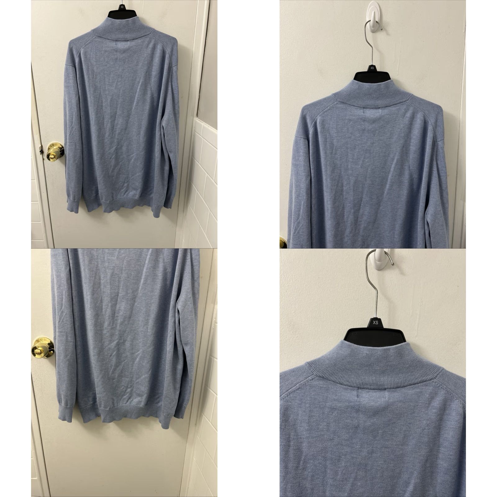 Brooks Brothers Brooks Brothers Sweater 1/4 Zip Mens XXL Light Blue Supima Cotton Pullover L/S Knit Cardigan? Size US XXL / EU 58 / 5 - 8 Thumbnail