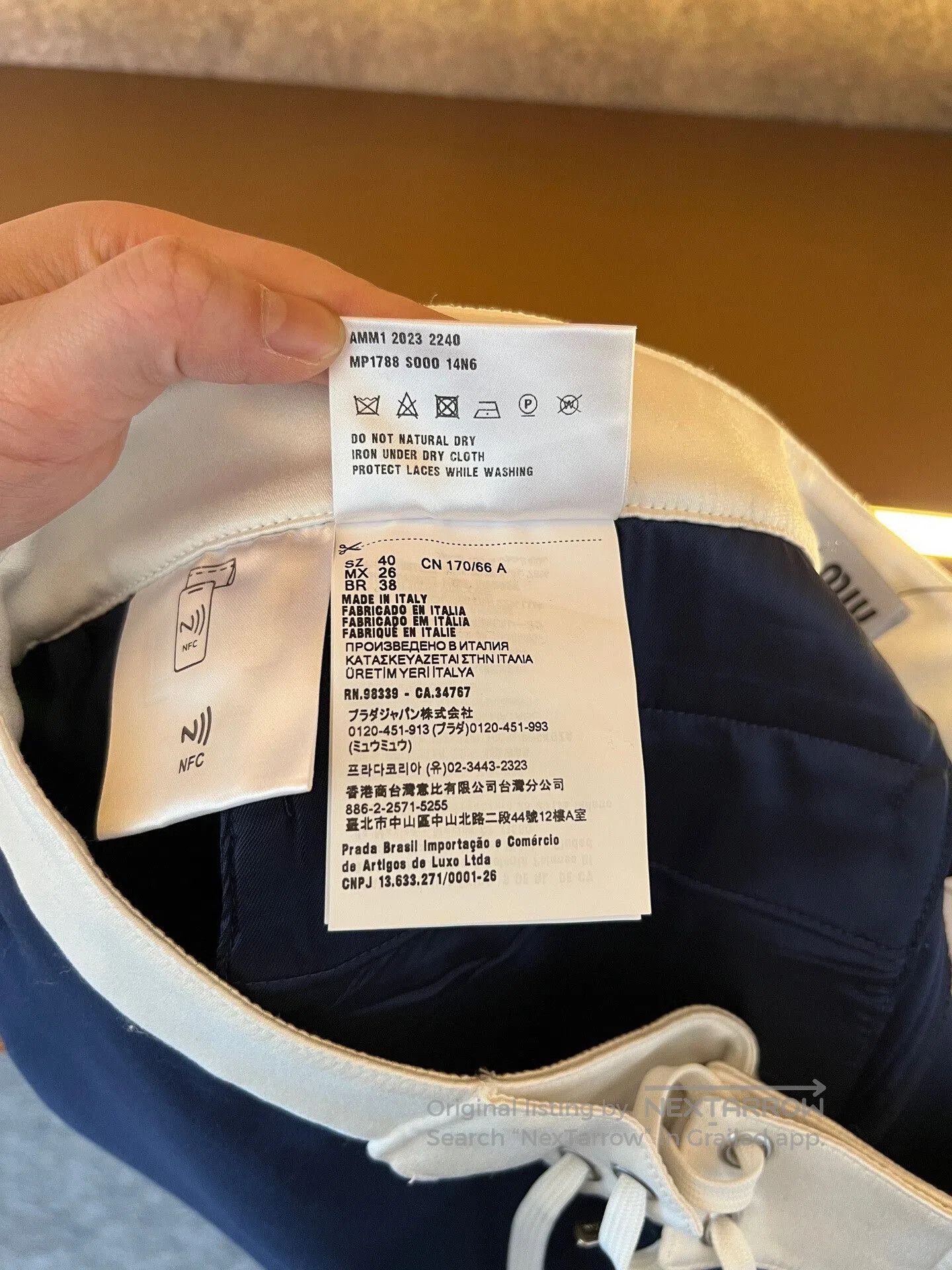 Miu Miu Miumiu White Navy Colorblock Shorts. Size 39" - 5 Thumbnail
