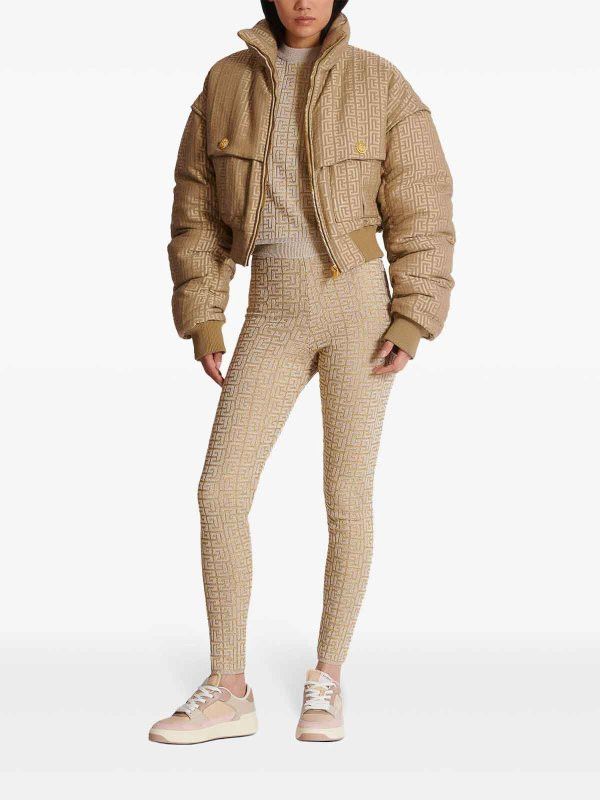 Balmain o1s1wg111225 Leggings in Beige Size 26" / US 2 / IT 38 - 2 Thumbnail