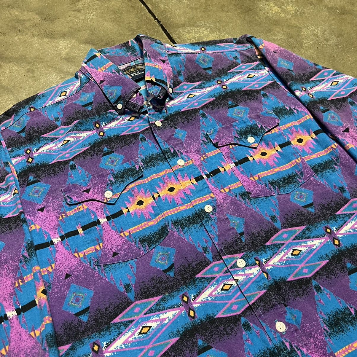 Panhandle Slim Vintage 80s Panhandle Slim Aztec Western Shirt Button Up USA Size US M / EU 48-50 / 2 - 4 Thumbnail