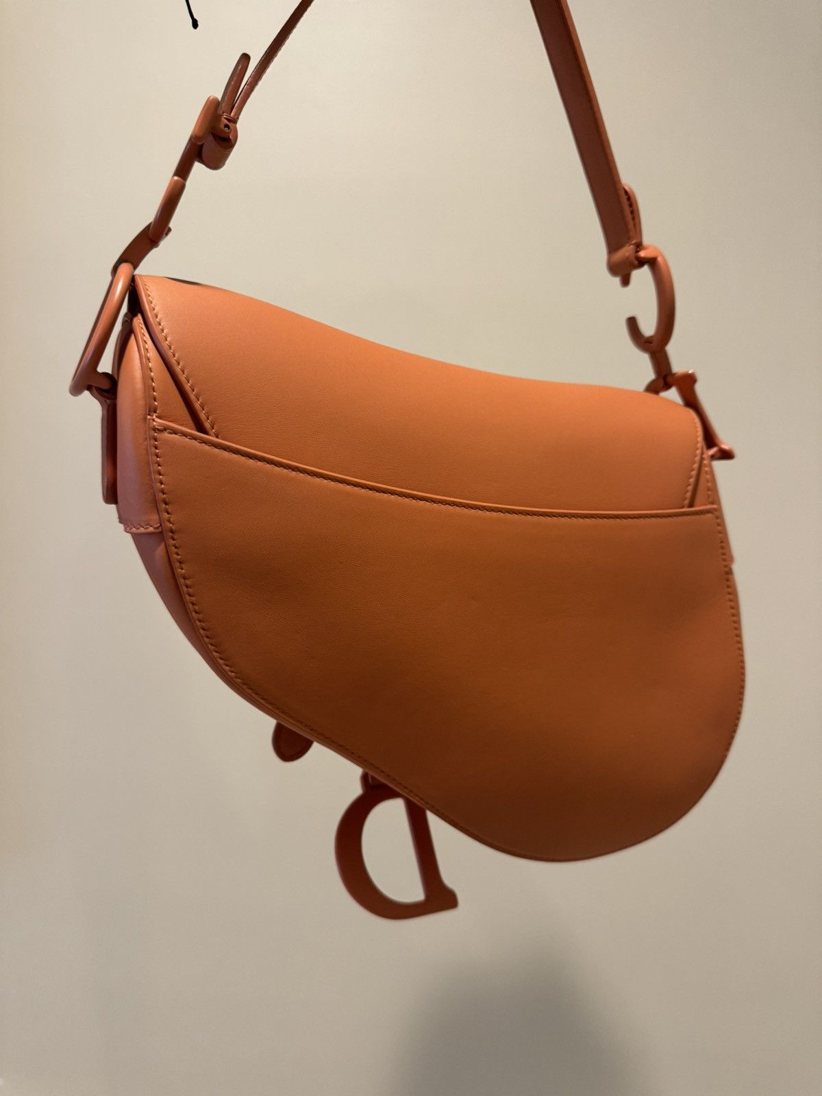 Dior Dior Ultra Matte Saddle Bag Orange Leather Medium Size ONE SIZE - 7 Thumbnail