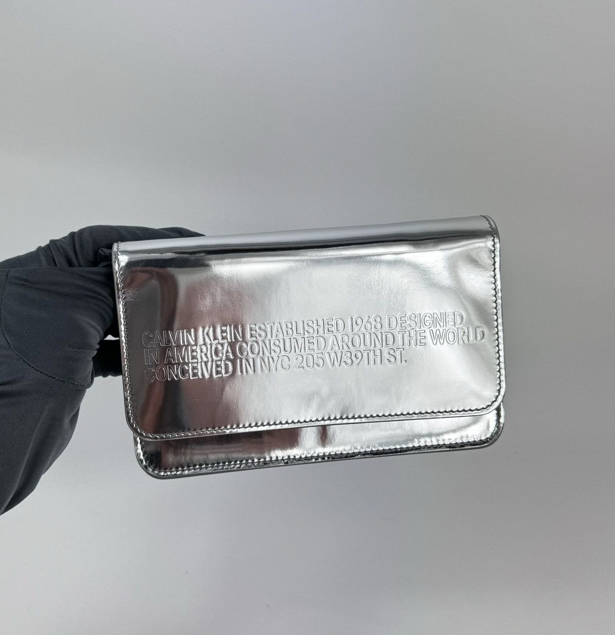 Calvin Klein × Calvin Klein 205W39NYC × Raf Simons SILVER LOGO EMBOSSED ...