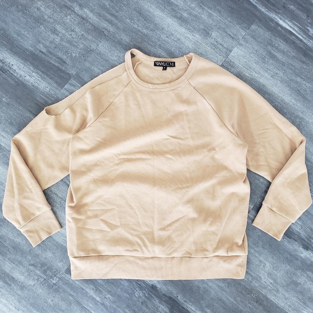 Designer Nude Vinyl Icons Slit Detailed Sweatshirt Size M / US 6-8 / IT 42-44 - 1 Thumbnail