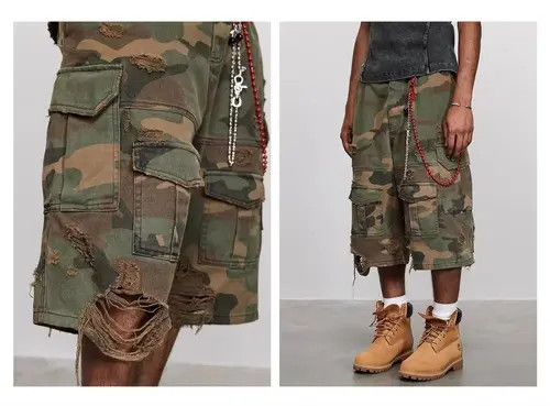 Jean Chisato x Ibuki Camouflage Ripped Shorts Size US 32 / EU 48 - 4 Thumbnail