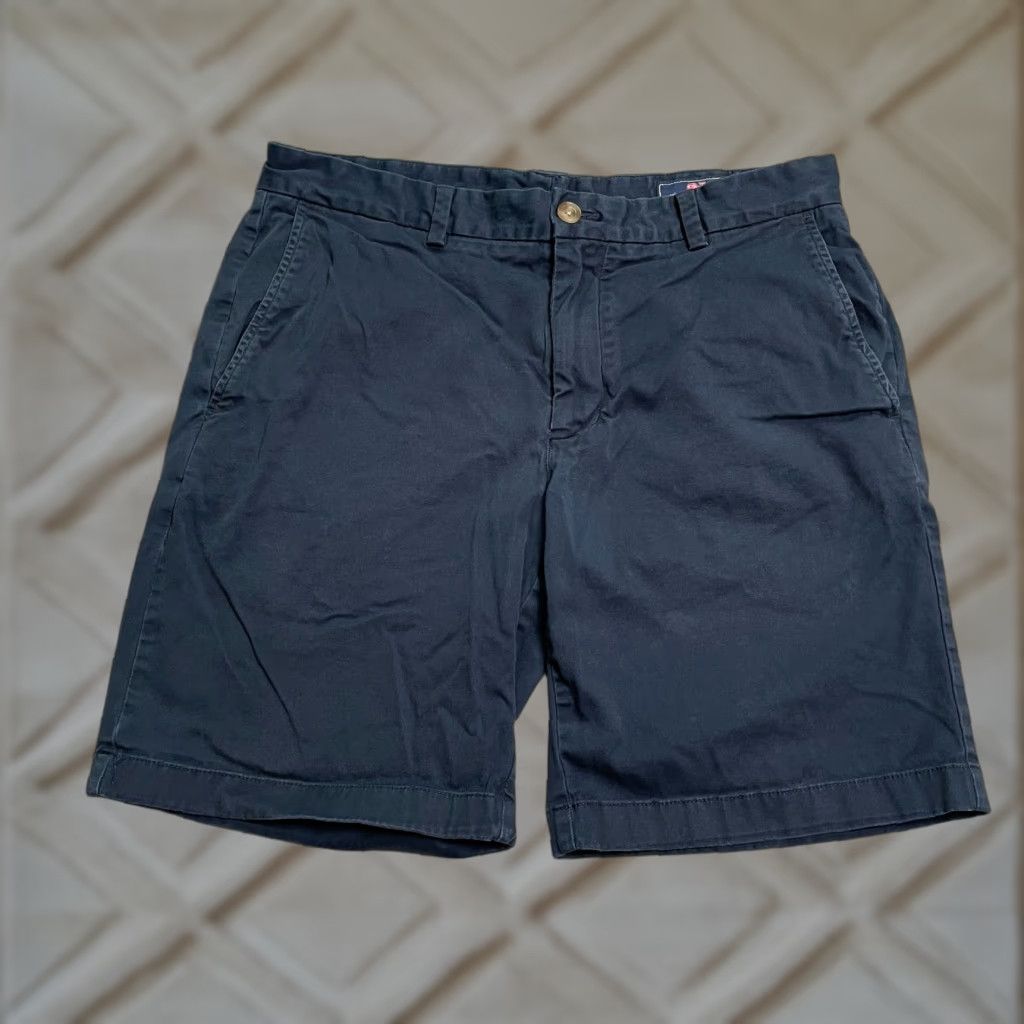 Vineyard Vines Vineyard Vines Chino Shorts Men 33 Navy Blue Cotton 34x8.5 Adjustable Breathable Pockets Logo Zipper Button Flat Front Regular Size US 33 - 1 Thumbnail
