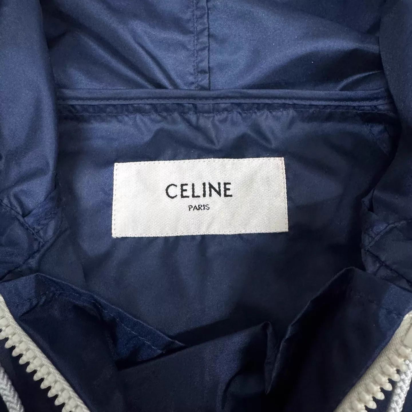 Celine Celine Navy Logo Print Half-Zip Hooded Jacket Size 36 Size XS / US 0-2 / IT 36-38 - 6 Thumbnail
