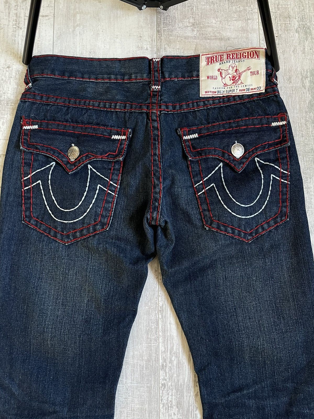 True Religion Vintage Y2K True Religion Super T Denim Jeans 00’s RARE Size US 33 - 3 Thumbnail