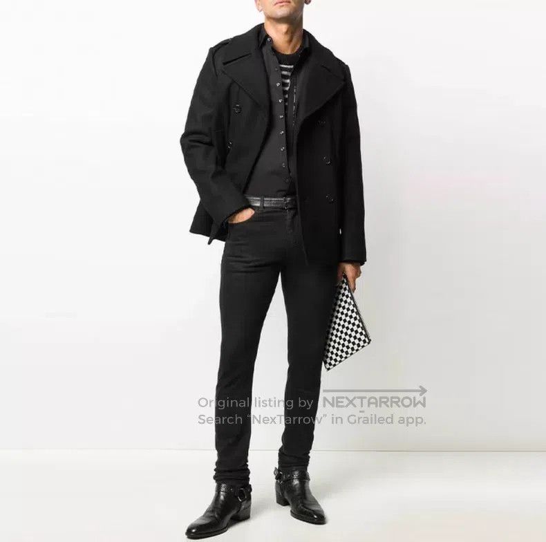 Saint Laurent Paris Saint Laurent Paris Black Double Breasted Navy Wool Coat Size US S / EU 44-46 / 1 - 6 Thumbnail