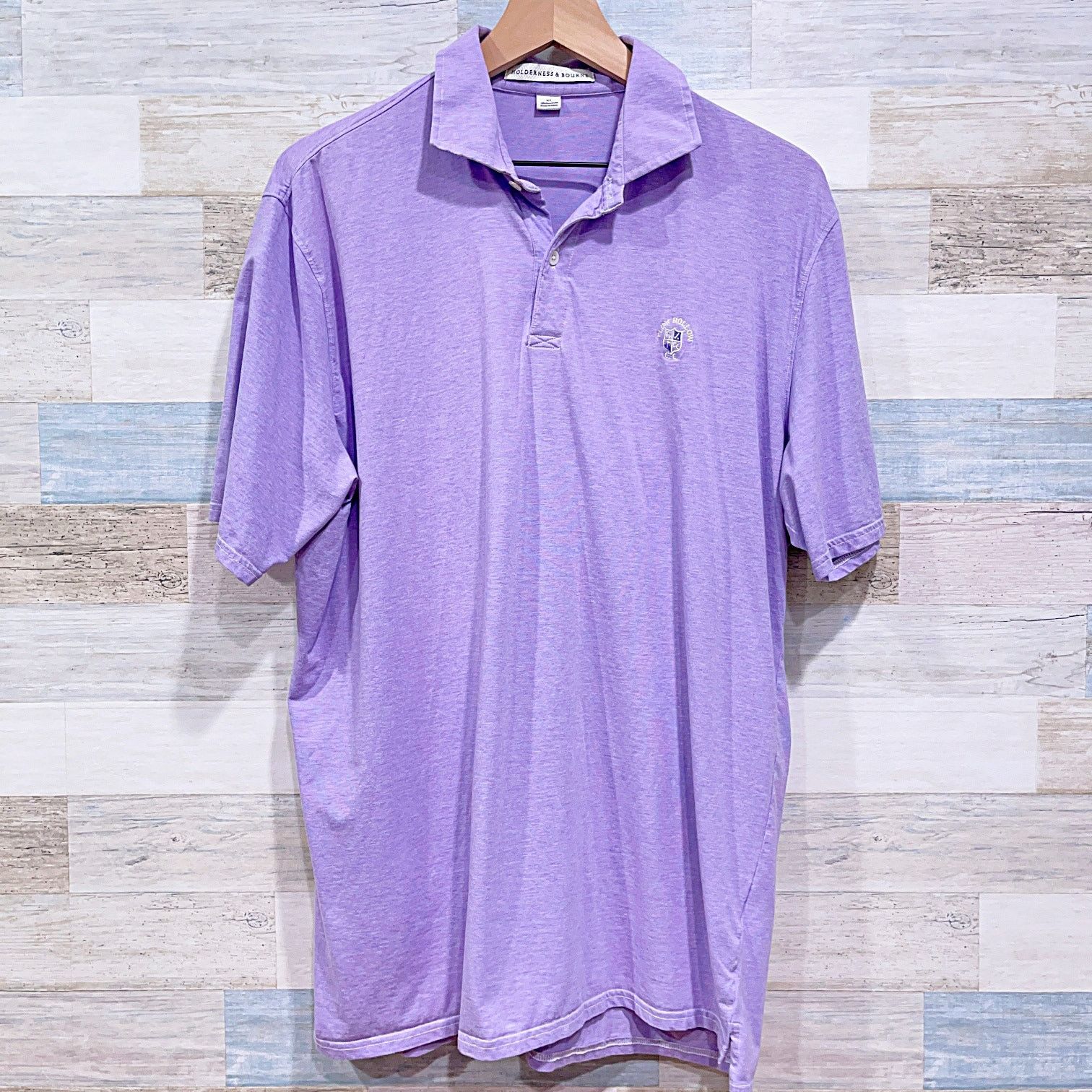 image of Holderness & Bourne Soft Jersey Plum Polo Shirt Purple Xl, Men's