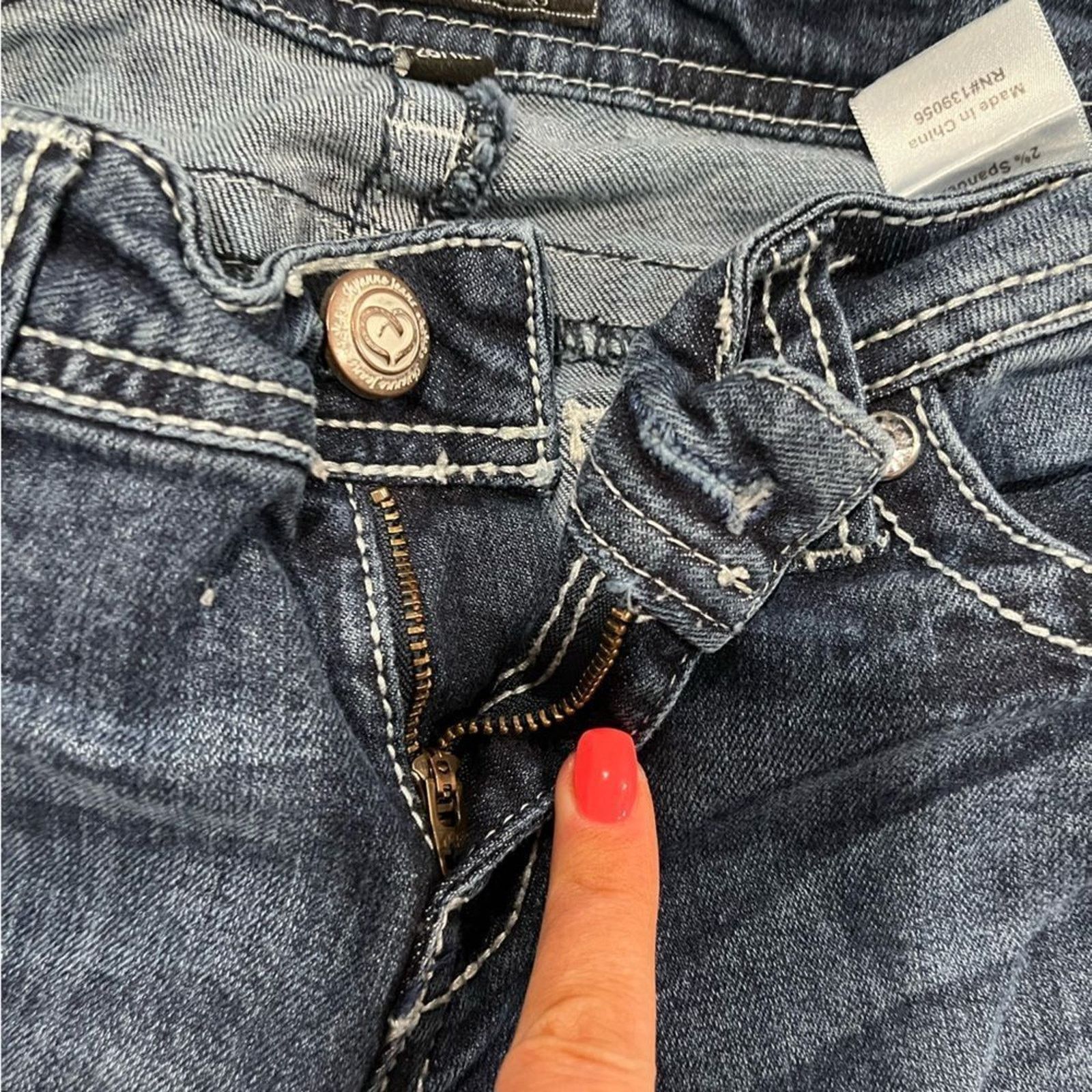 Other Shyanne Shy Skinny Jeans Whisker Embroidered Detail Denim Size 26" / US 2 / IT 38 - 8 Thumbnail