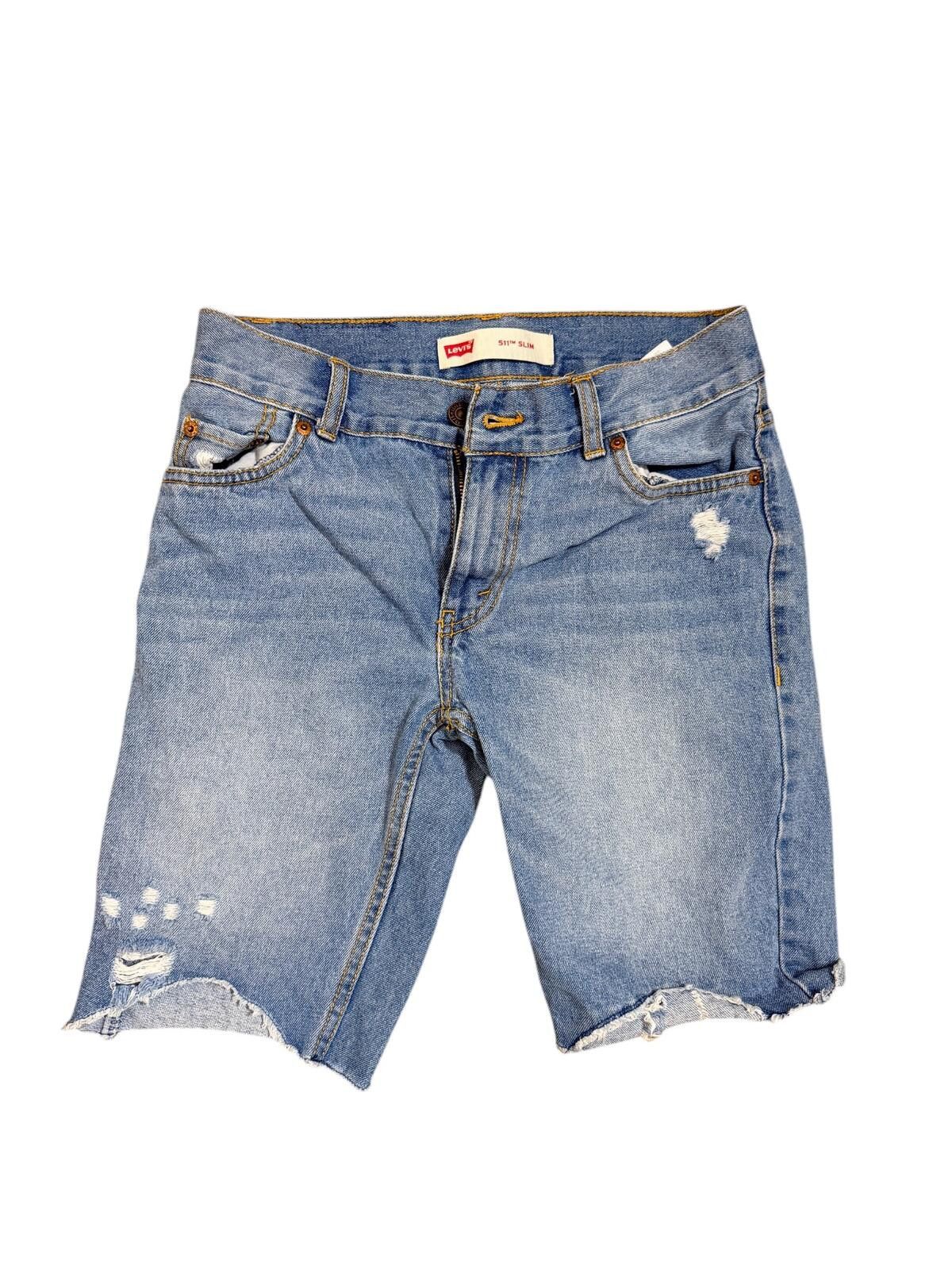 Other Levi's 511 Slim Distressed Denim Shorts Size 27 Size 27" / US 4 / IT 40 - 1 Thumbnail