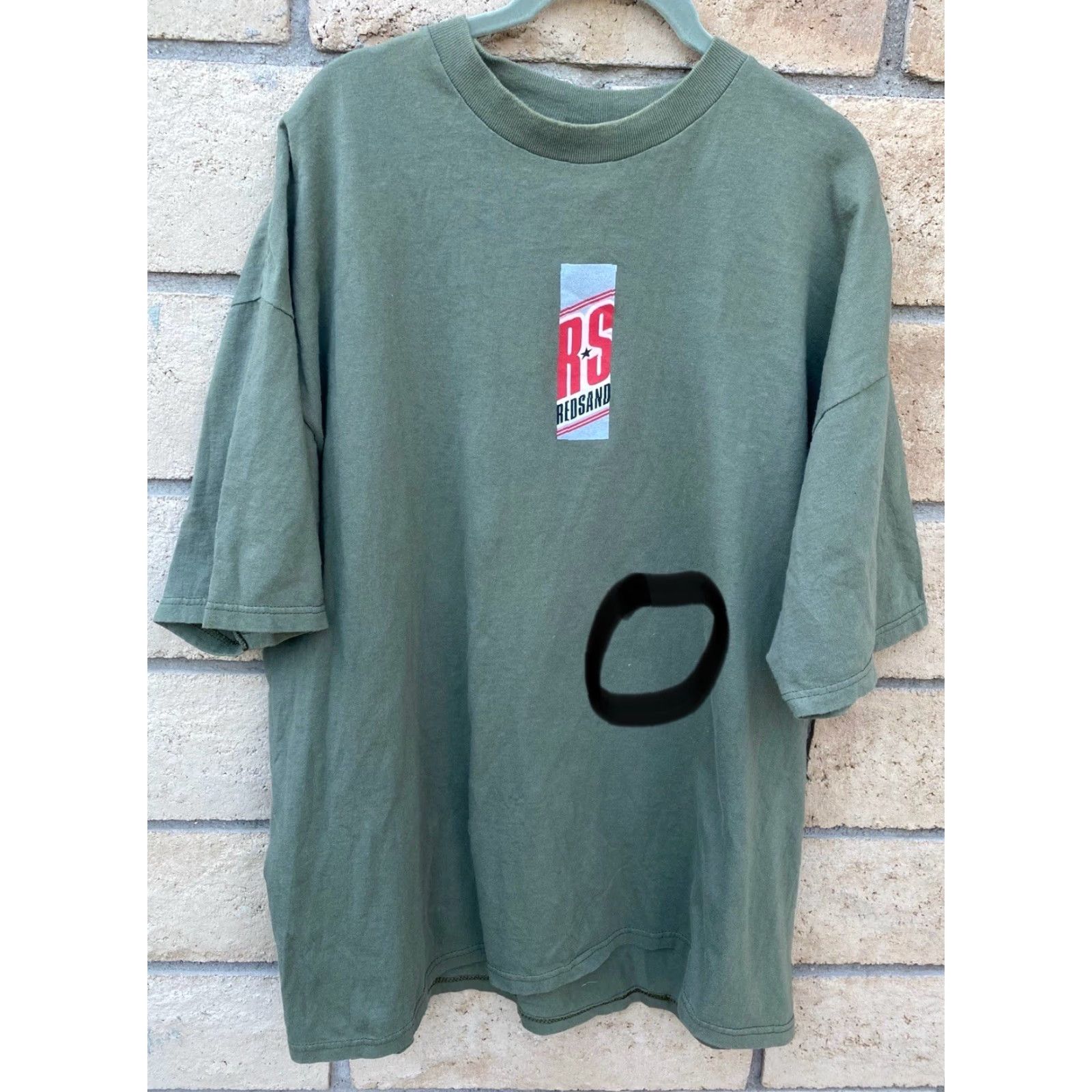 Vintage VINTAGE Redsand Made In USA T Shirt California Surf Skate Size XL Green 90s 1990s Graphic Print Front Back Mens Shortsleeve Size US XL / EU 56 / 4 - 7 Thumbnail