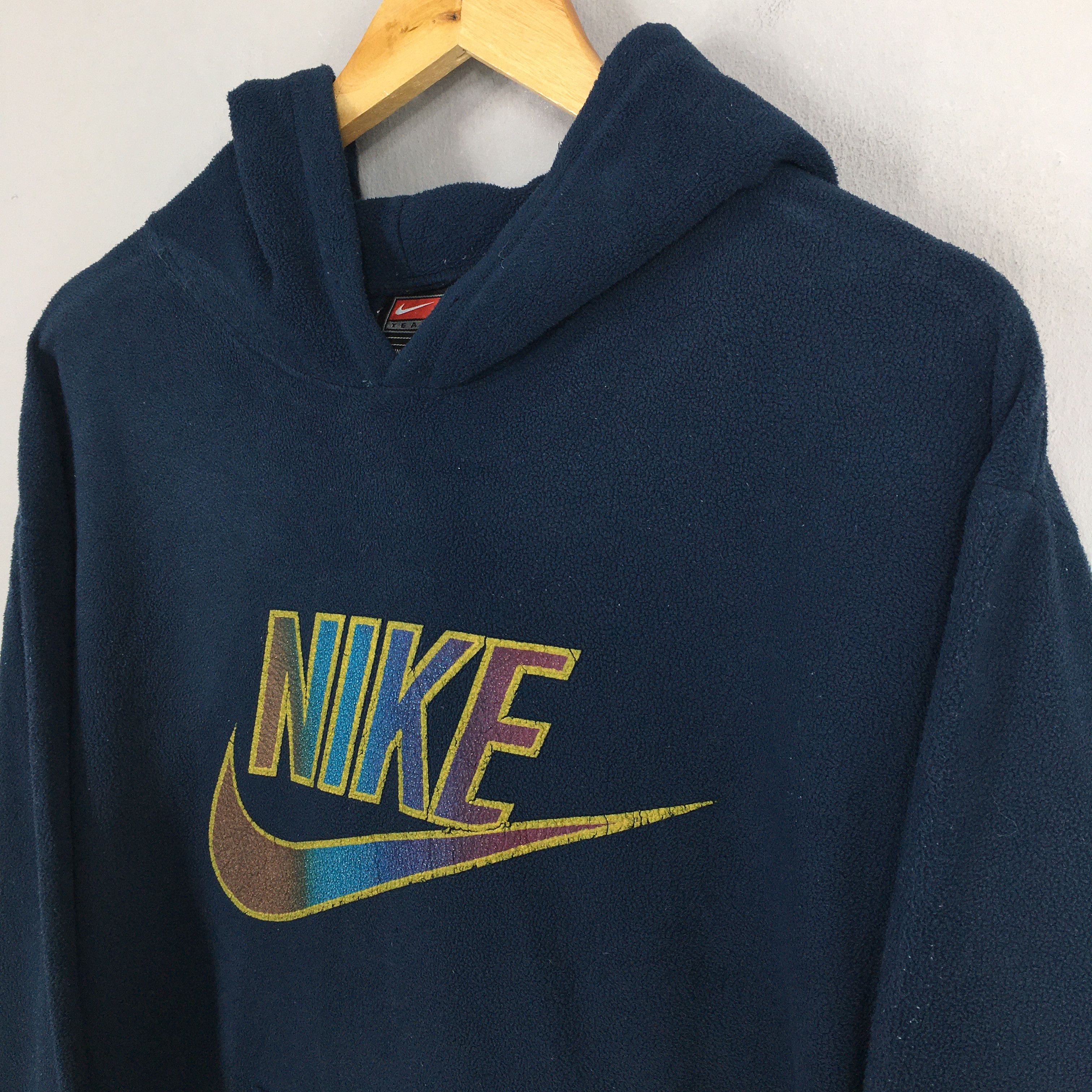 Nike × Nike ACG Vintage 90's Nike Swoosh Blue Hoodie Sweatshirts Large Size US L / EU 52-54 / 3 - 3 Thumbnail
