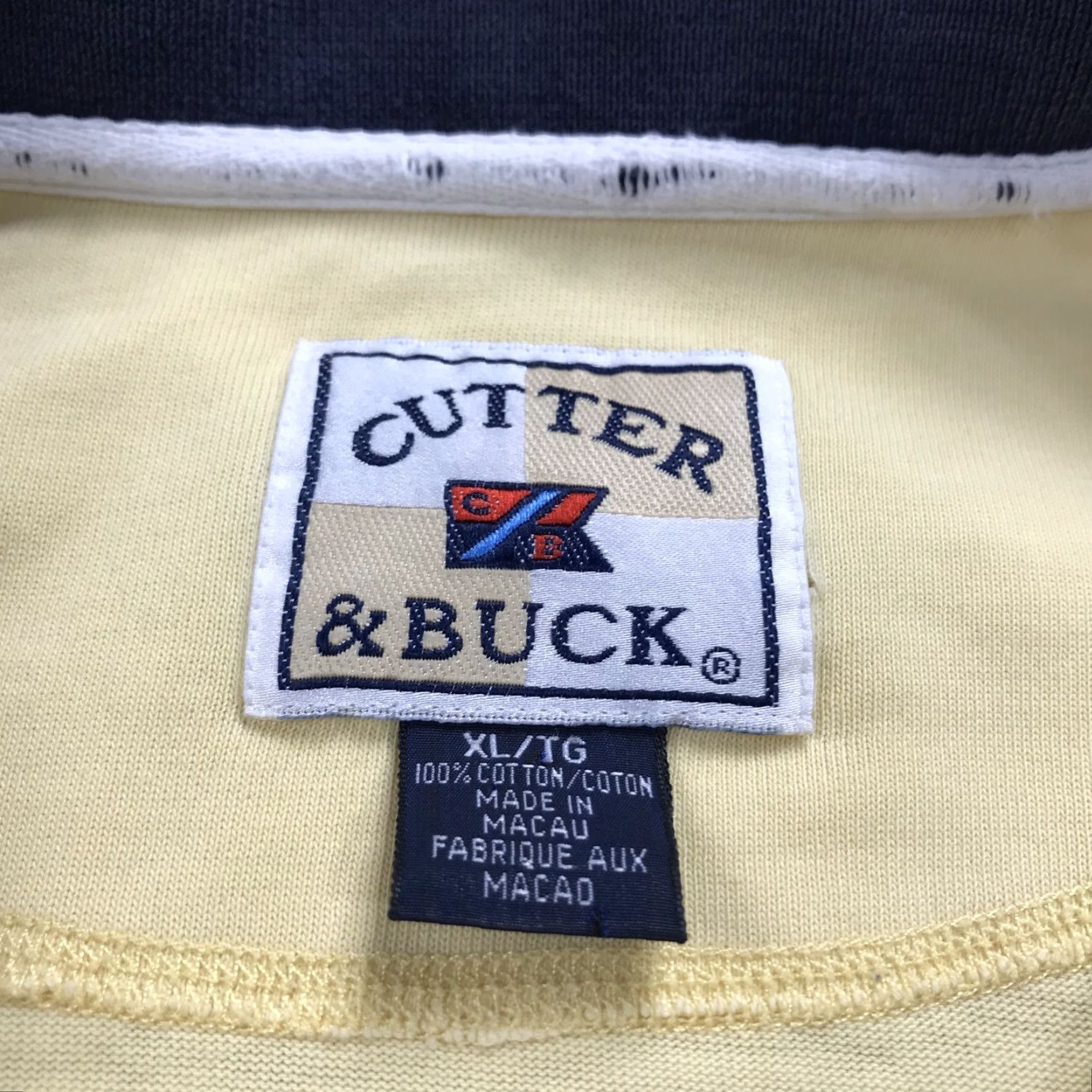 Cutter & Buck VINTAGE Cutter Buck Logo Yellow Golf Polo Shirt Mens XL 90s Baggy Cotton Logo BUSTED Size US XL / EU 56 / 4 - 4 Thumbnail