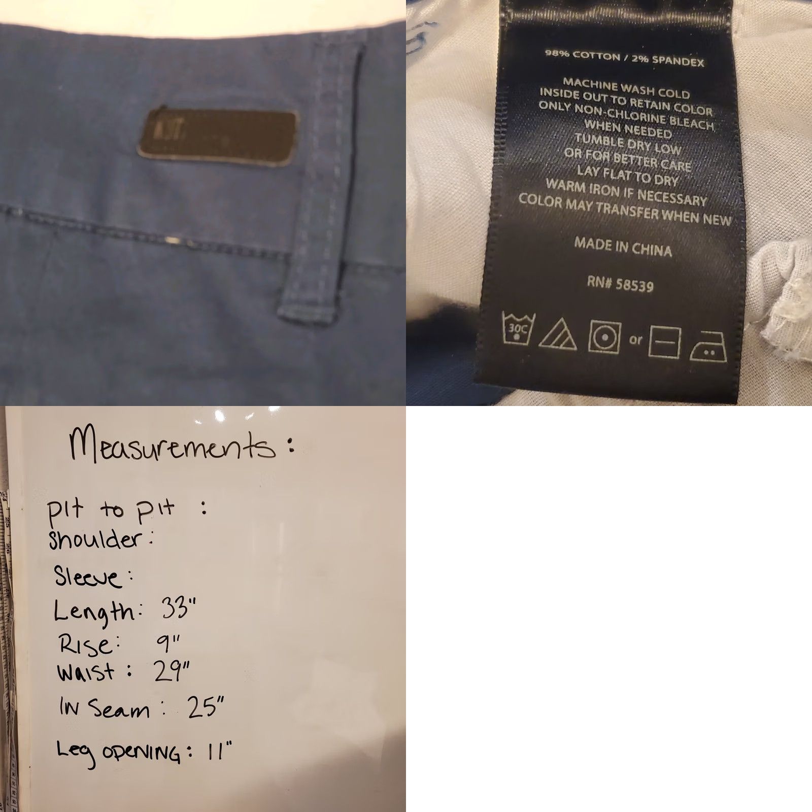 Vintage KUT From the Kloth Pants Sz 4 Women Dark Blue Crop Trousers Career Business Ankle Size 27" / US 4 / IT 40 - 8 Thumbnail