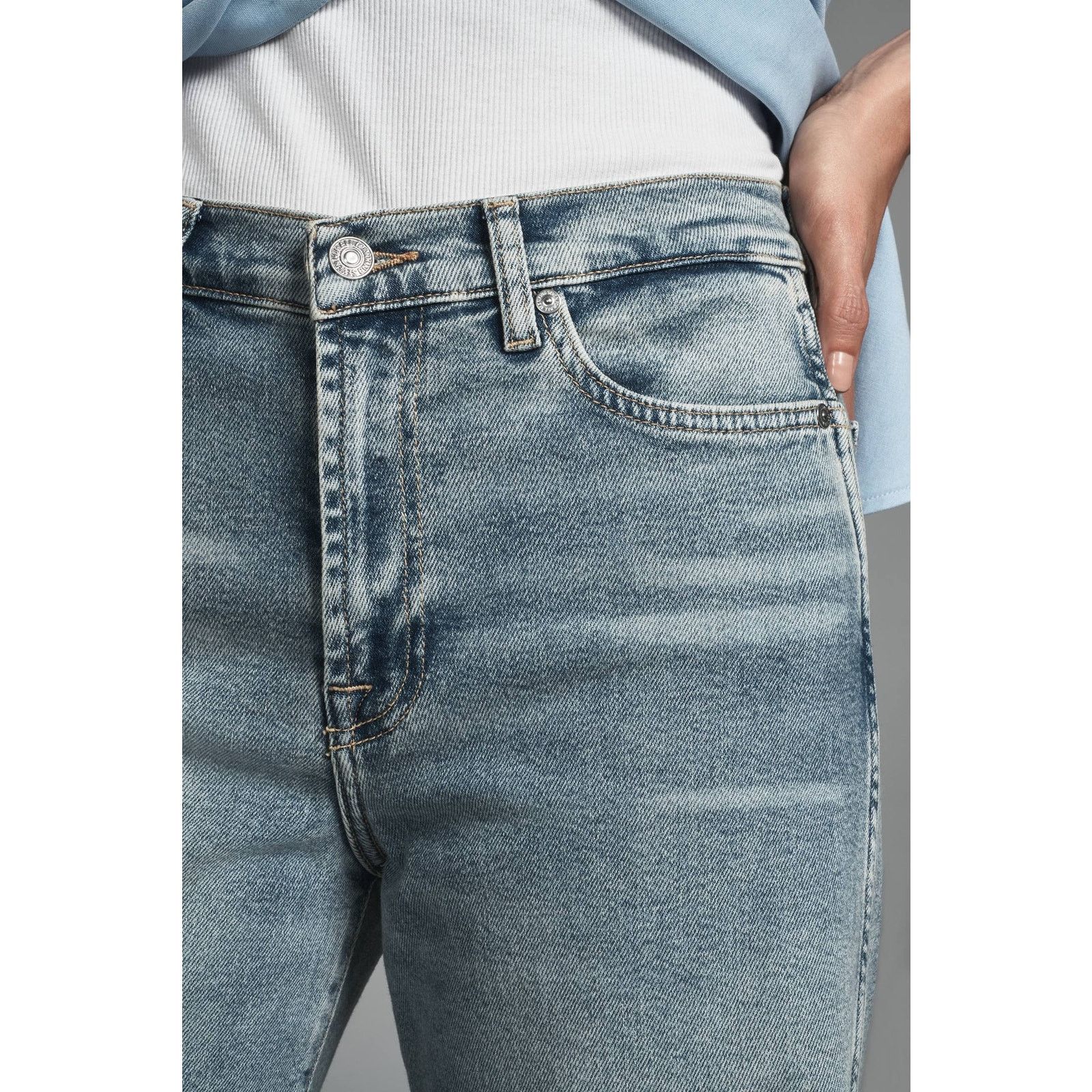 7 For All Mankind × Anthropologie New Lotta Mid-Rise Wide-Leg Denim Jeans Sz 29 Size 29" - 3 Thumbnail