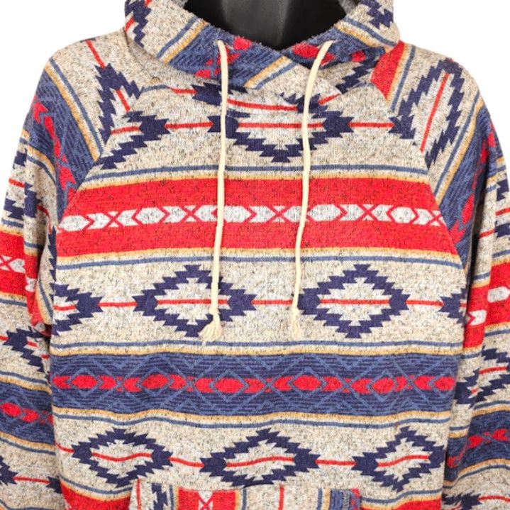 CLOT Brooklyn Cloth Southwestern Sweatshirt Hoodie Mens Size Medium Blue Aztec Pattern Striped All Over Print Pullover Hooded Sweatshirt Size US M / EU 48-50 / 2 - 2 Thumbnail