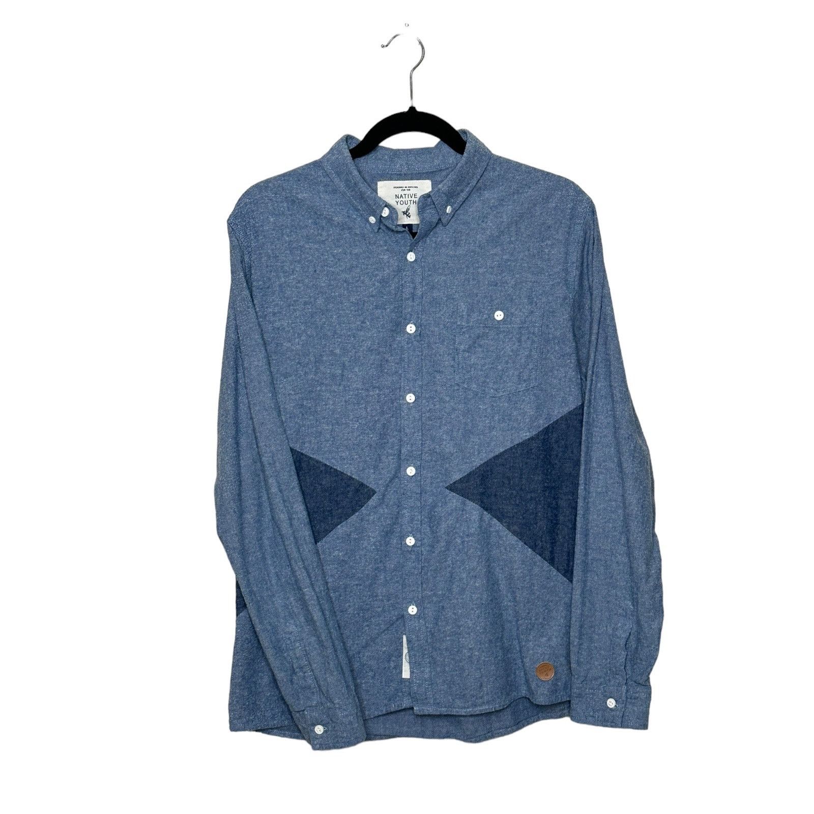 Native Youth Native Youth blue long sleeves casual shirt size Large Size US L / EU 52-54 / 3 - 10 Thumbnail