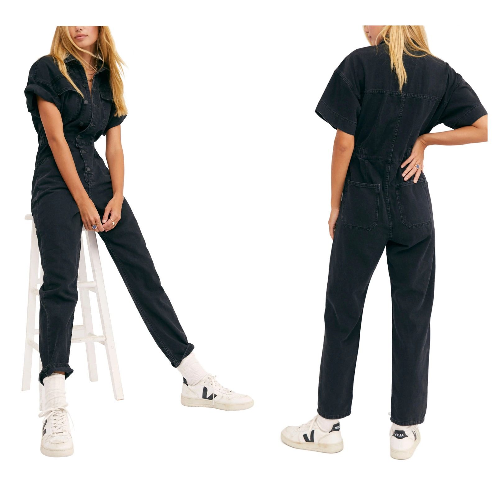 Free People Free People We the Free Marci Denim Jumpsuit Size XS Size 28" / US 6 / IT 42 - 2 Thumbnail