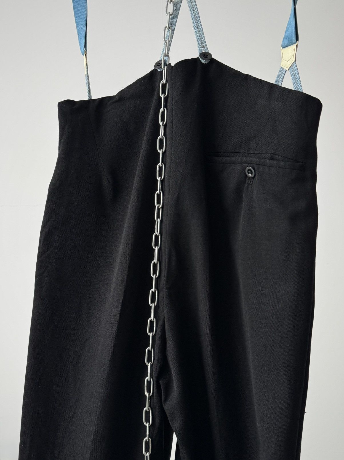 Vintage Vintage 1950s European Tuxedo Suspenders Wool Trousers Size US 32 / EU 48 - 6 Thumbnail