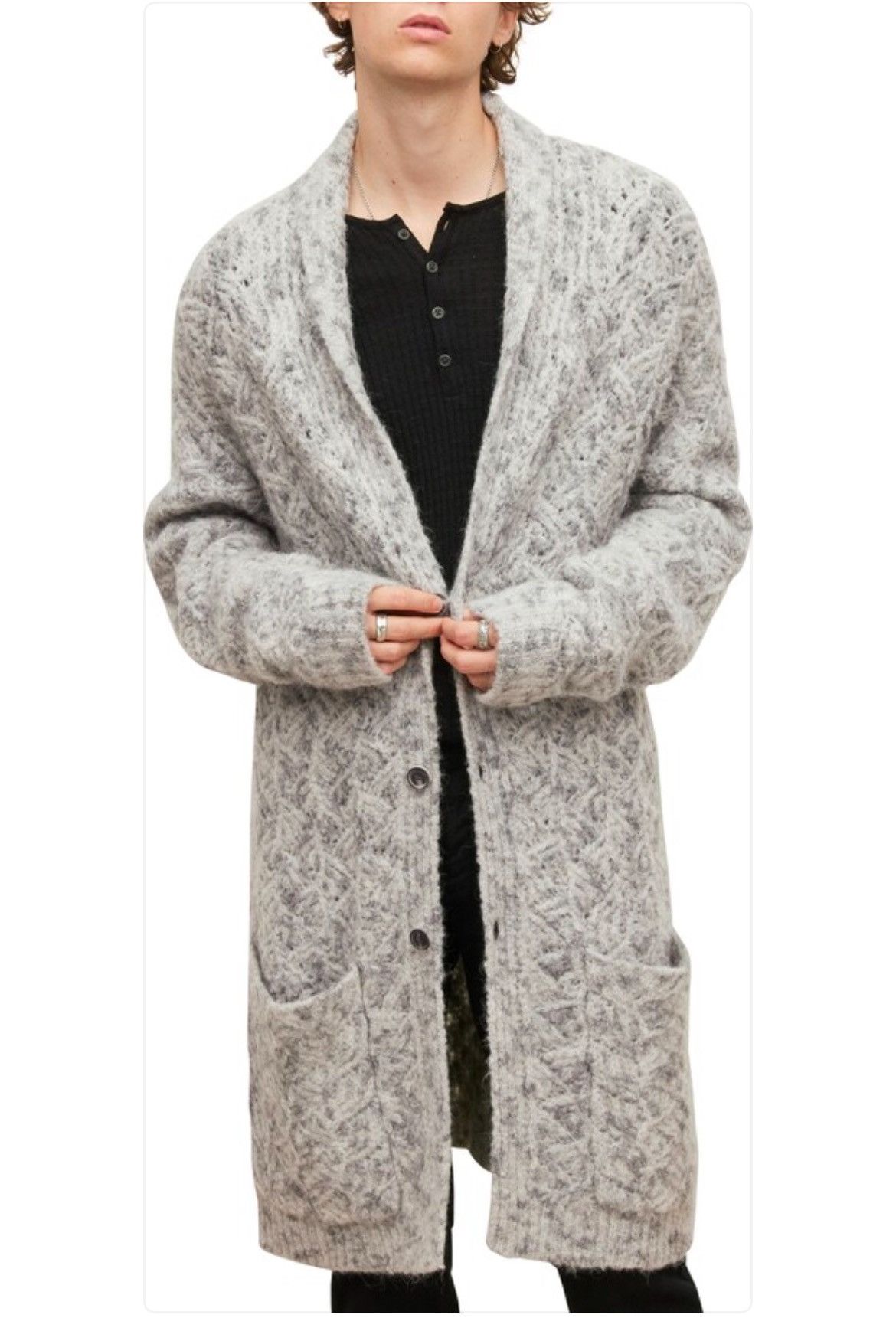 John Varvatos Audubon Shawl Collar Longline Cardigan medium Size US M / EU 48-50 / 2 - 2 Thumbnail