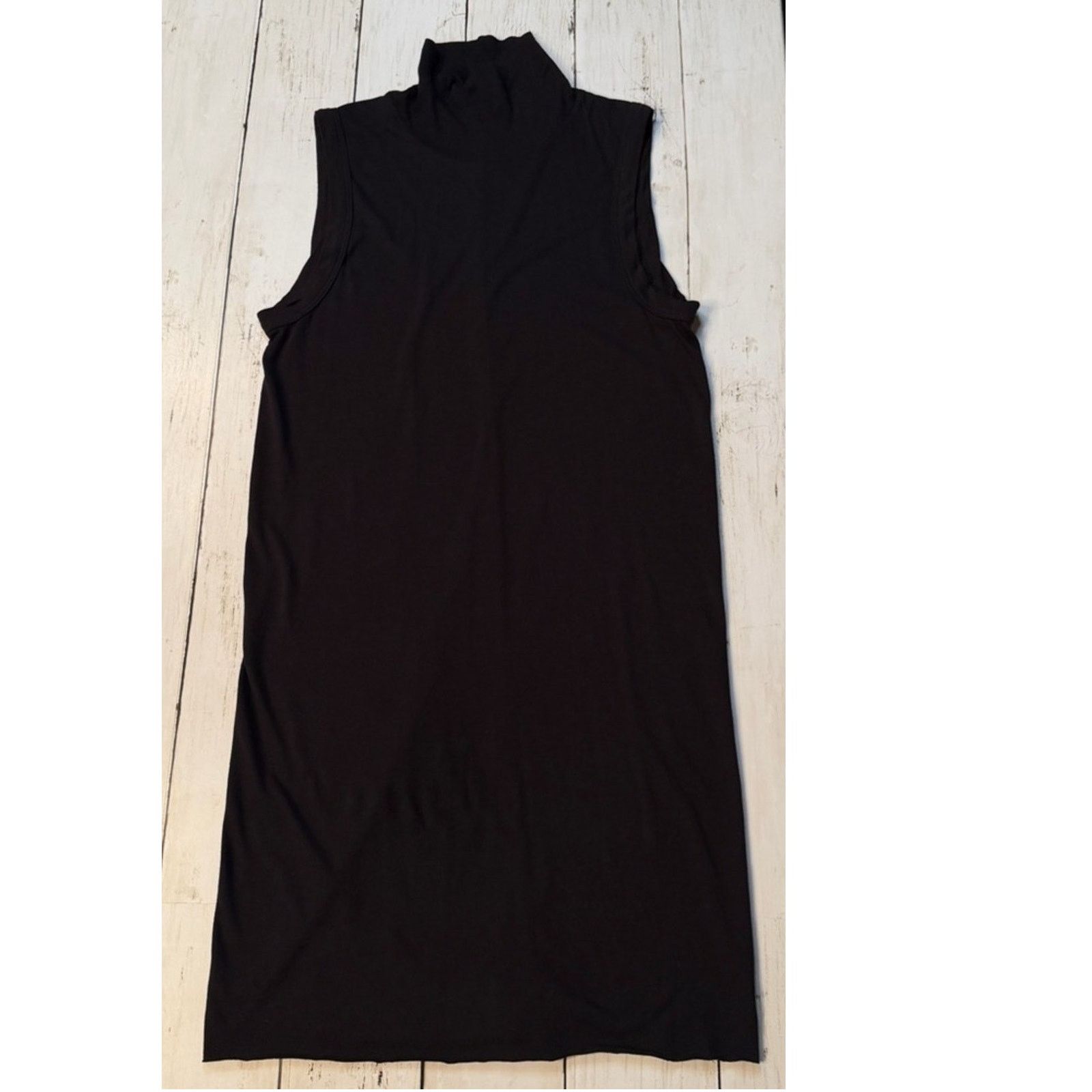 Rick Owens Lilies Black Viscose Jersey Turtleneck Top Sleeveless Tunic Size XS / US 0-2 / IT 36-38 - 8 Thumbnail